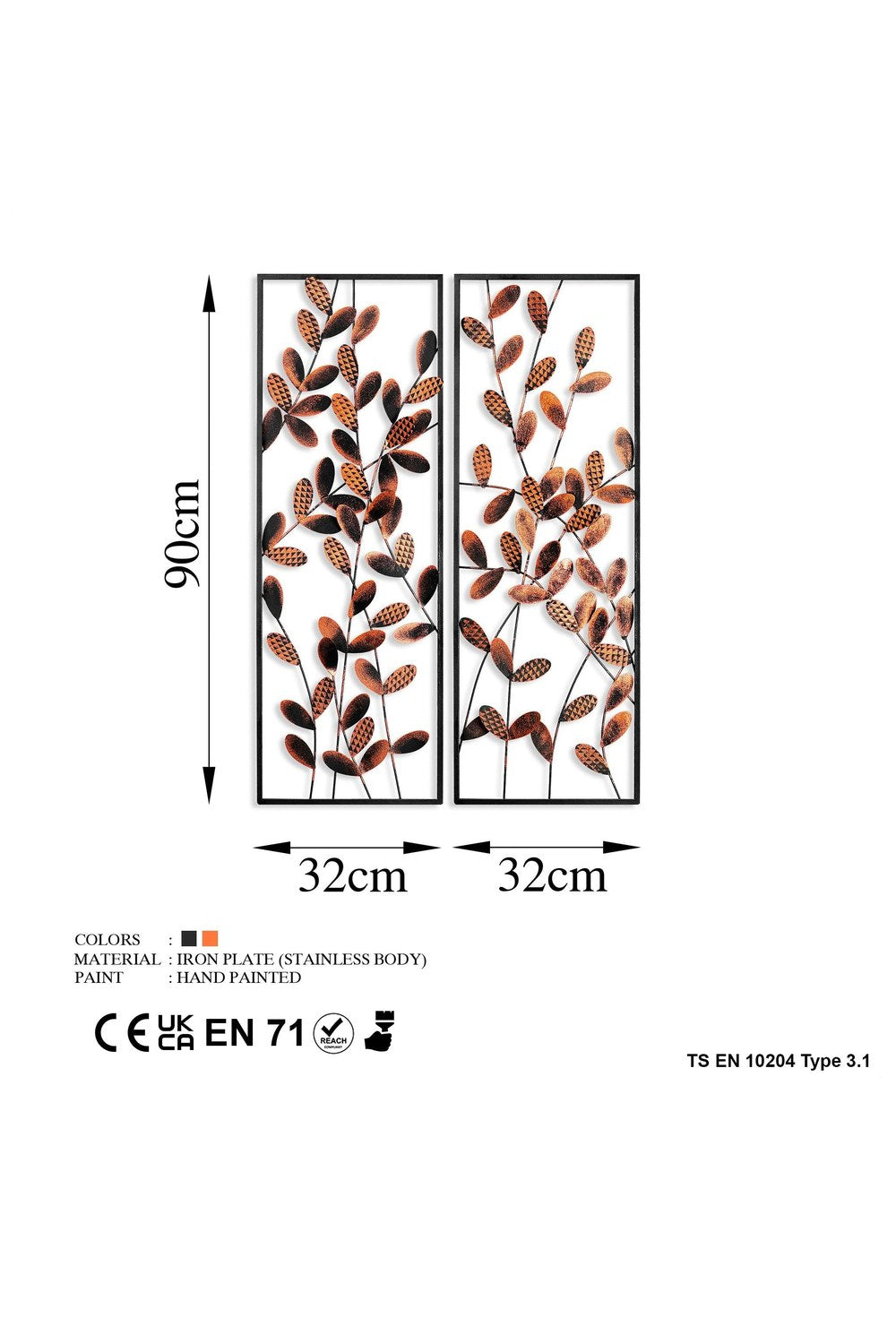 Bys-094-B Dekoratif 2'li Metal Duvar Tablosu - 6