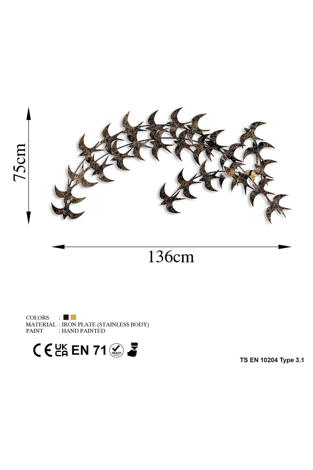 Bys-057-B Dekoratif Metal Duvar Tablosu - 5