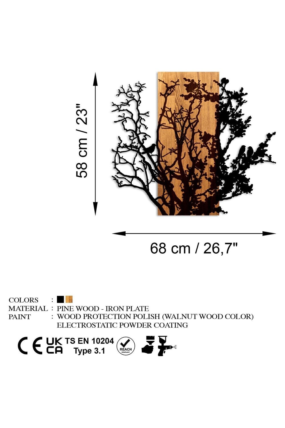 Ma-453 Ahşap Metal Duvar Tablosu - 6