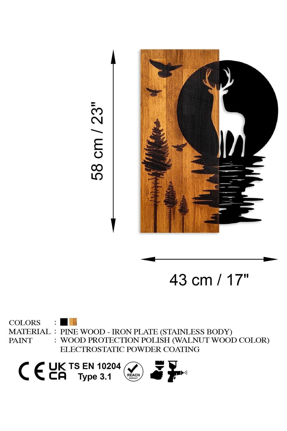 Ma-428 Ahşap Metal Duvar Tablosu - 6