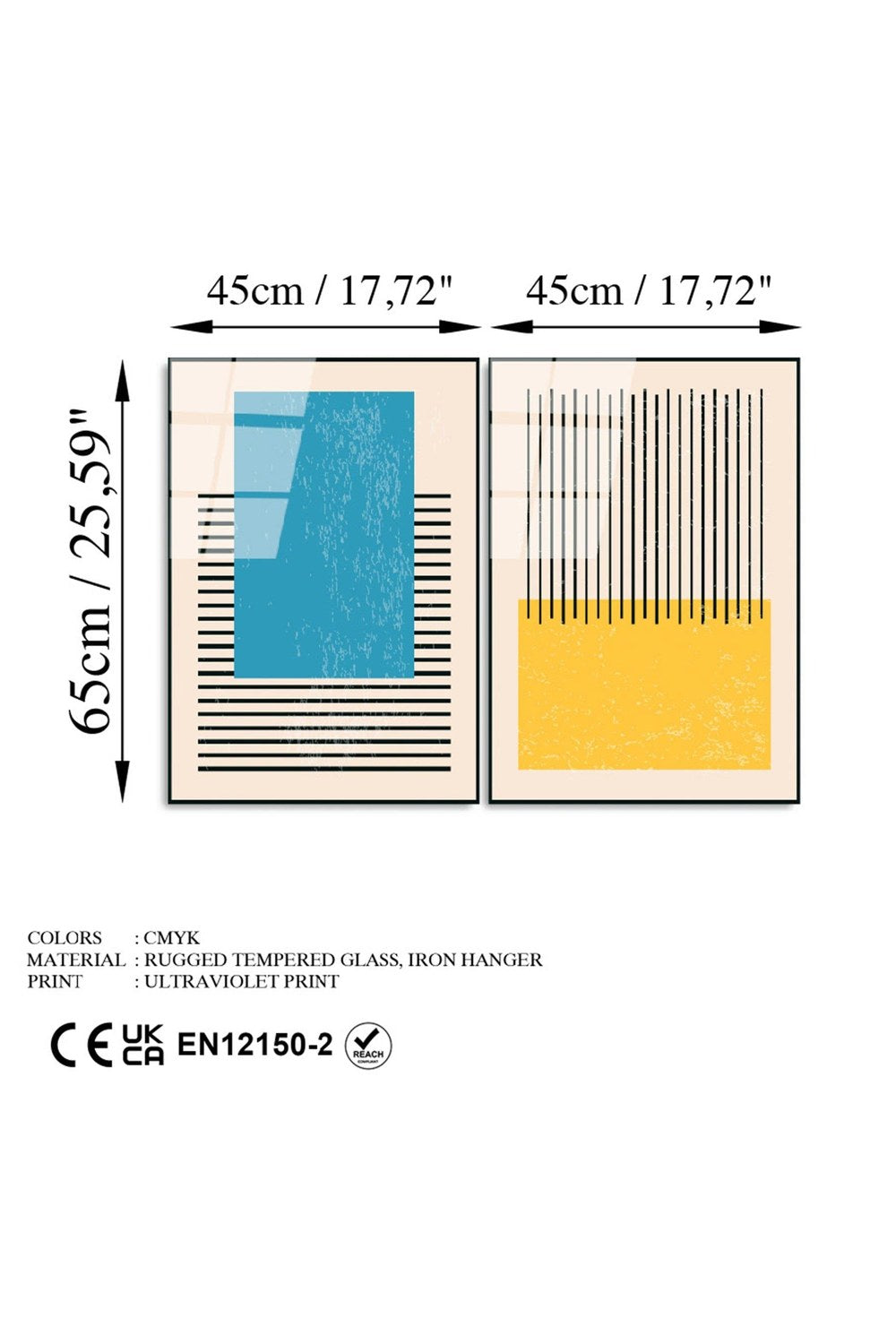 Uv-935 Baskılı Cam 2'li Set Duvar Tablosu - 6