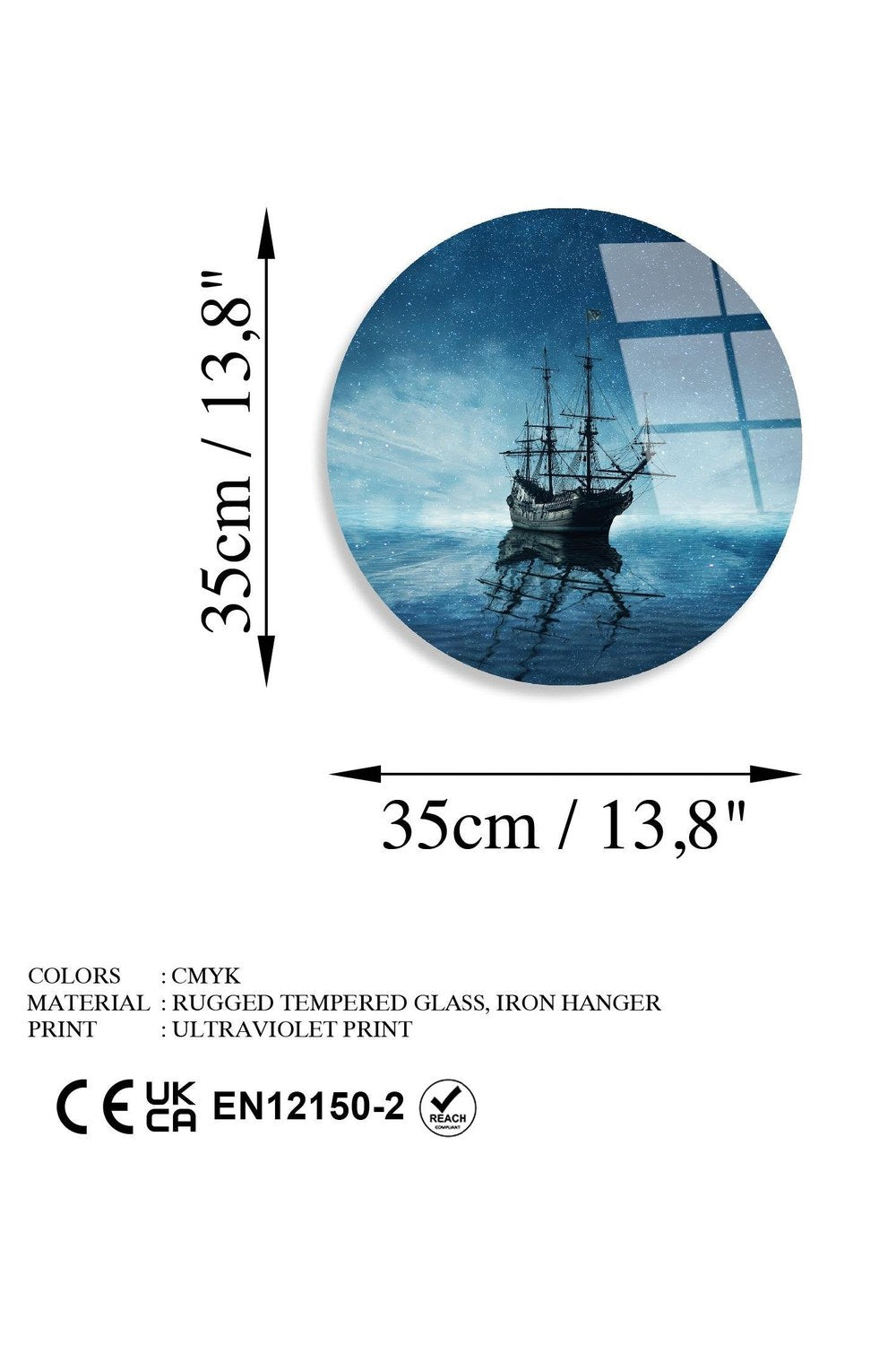 Uv-1154 Baskılı Cam Yuvarlak Duvar Tablosu - 5