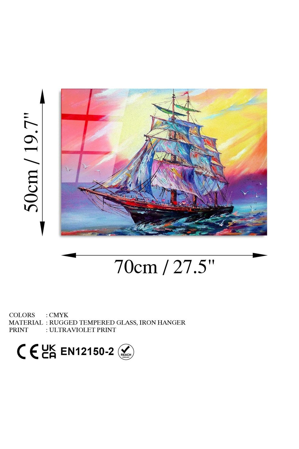 Uv-374 Baskılı Cam Dikdörtgen Duvar Tablosu - 7