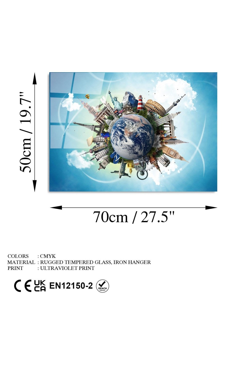 Uv-346 Baskılı Cam Dikdörtgen Duvar Tablosu - 7