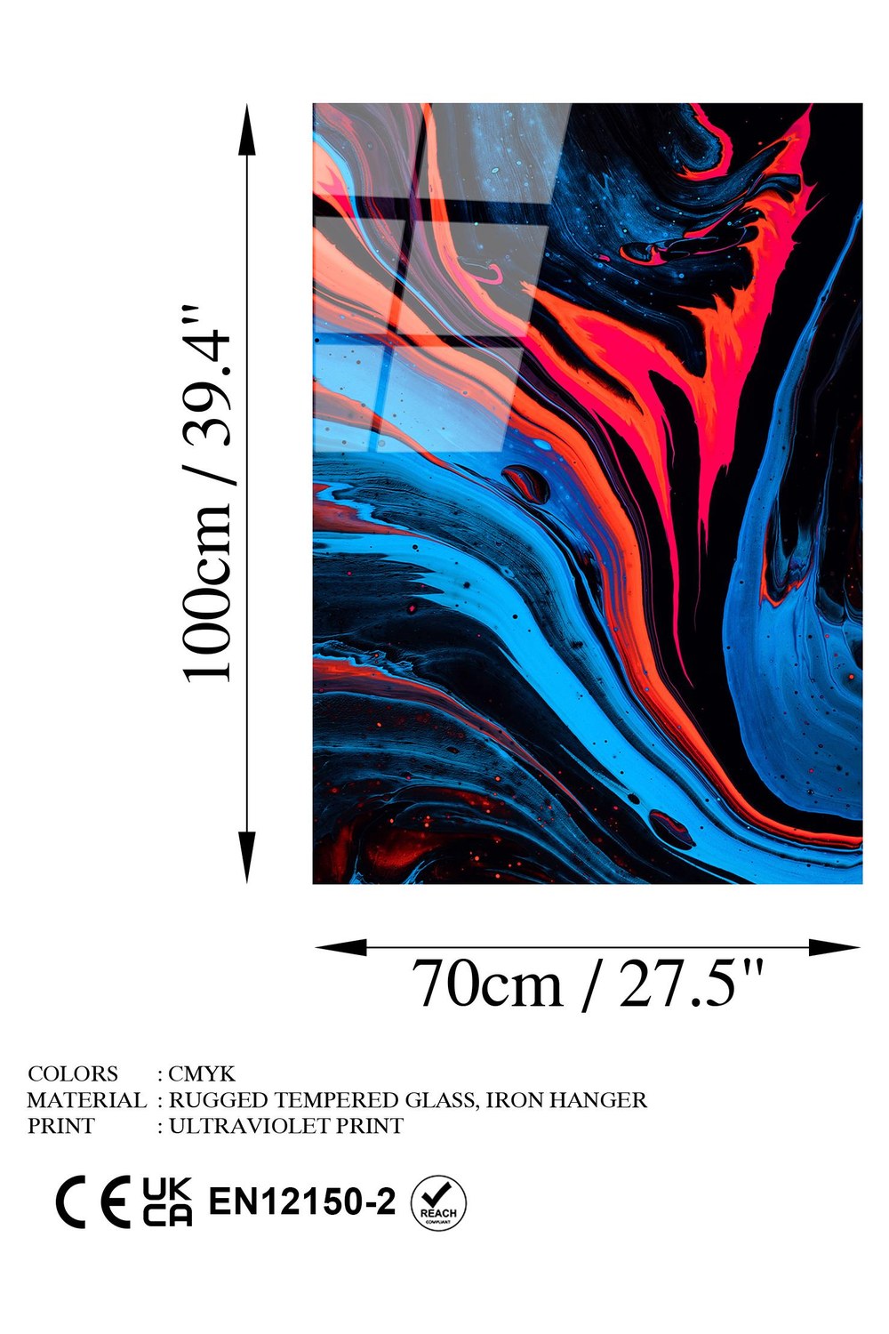 Uv-124 Baskılı Cam Dikdörtgen Duvar Tablosu - 7