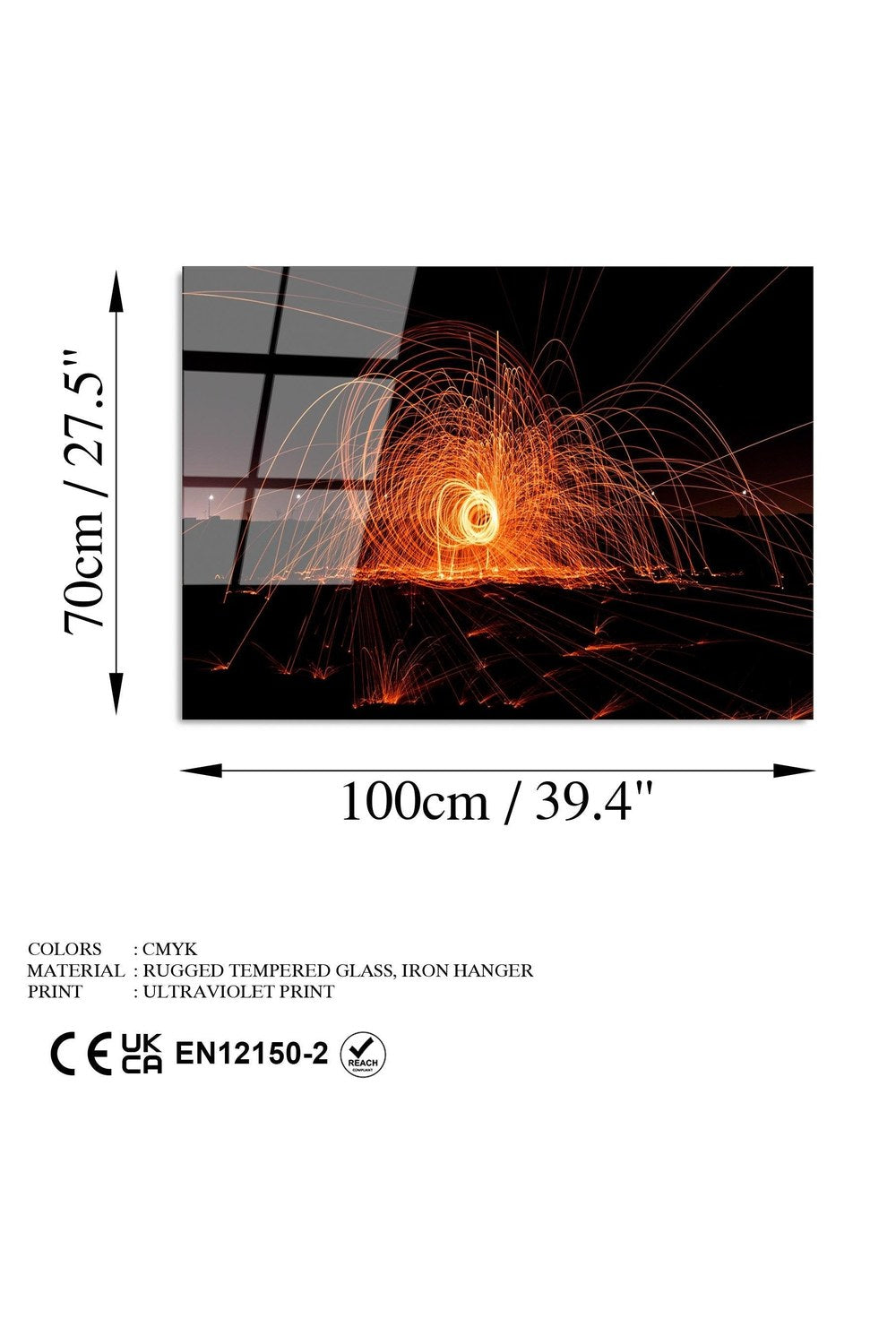 Uv-093 Baskılı Cam Dikdörtgen Duvar Tablosu - 7