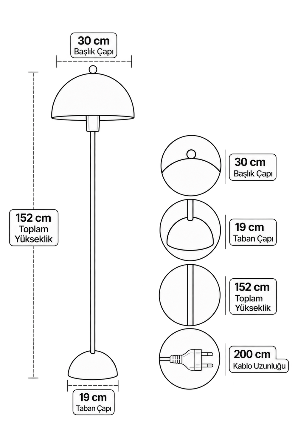 Soho Yarış Yeşili Metal Lambader - 4