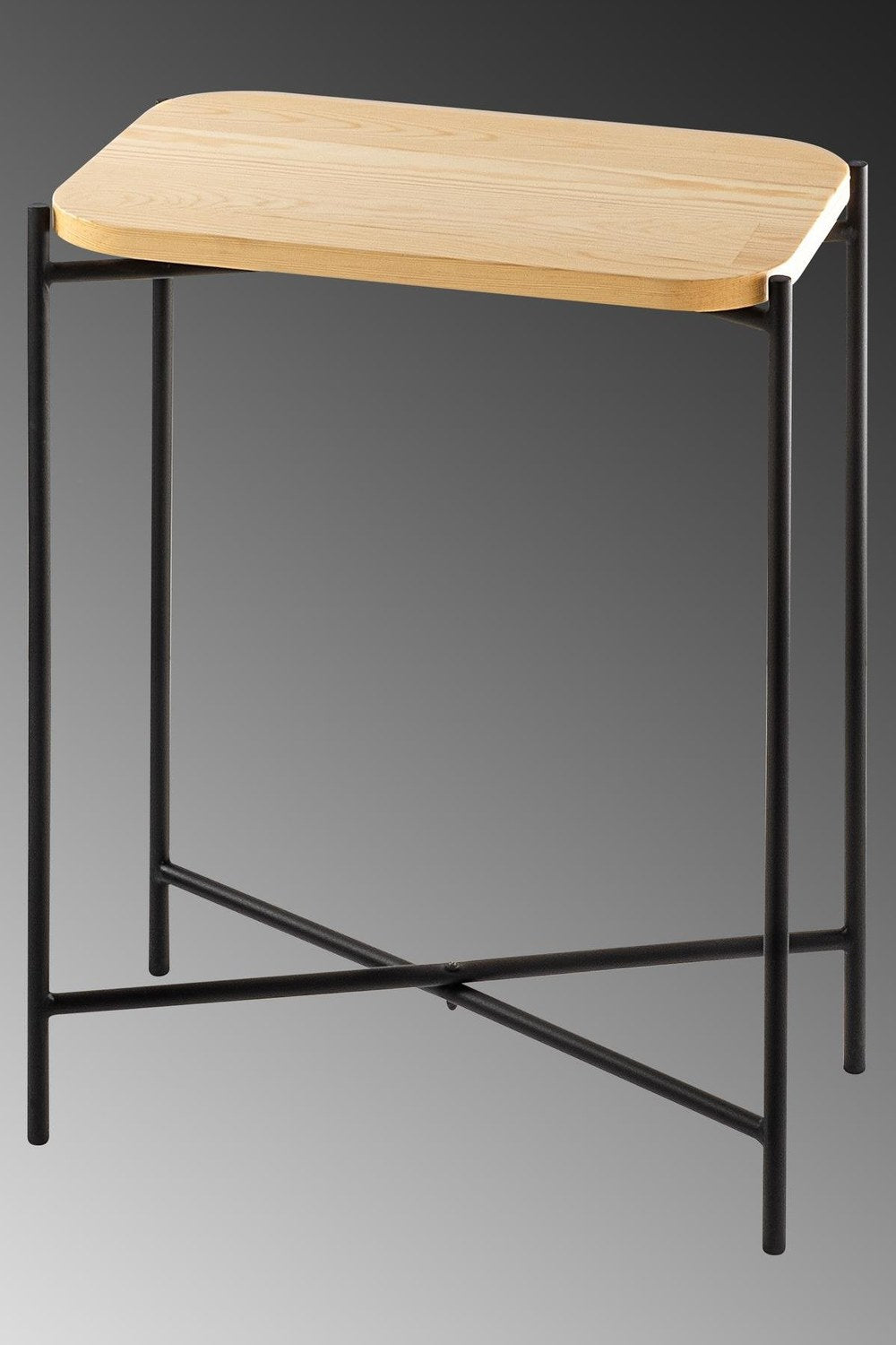 Shb-003 Dekoratif Ahşap Metal Sehpa - 3