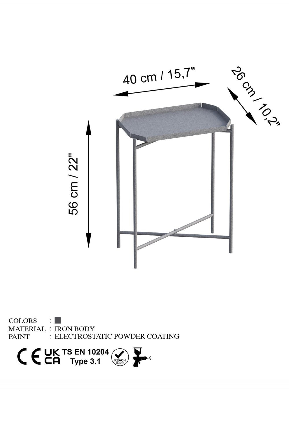 Shb-009-C Dekoratif Metal Sehpa - 5