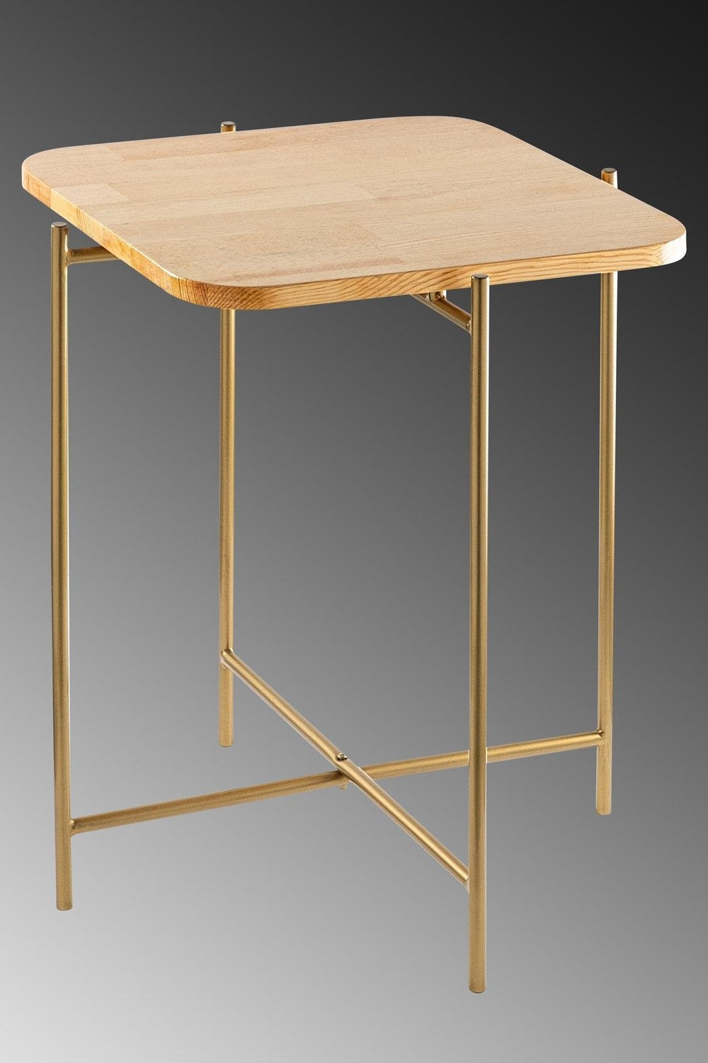 Shb-005-A Dekoratif Ahşap Metal Sehpa - 3