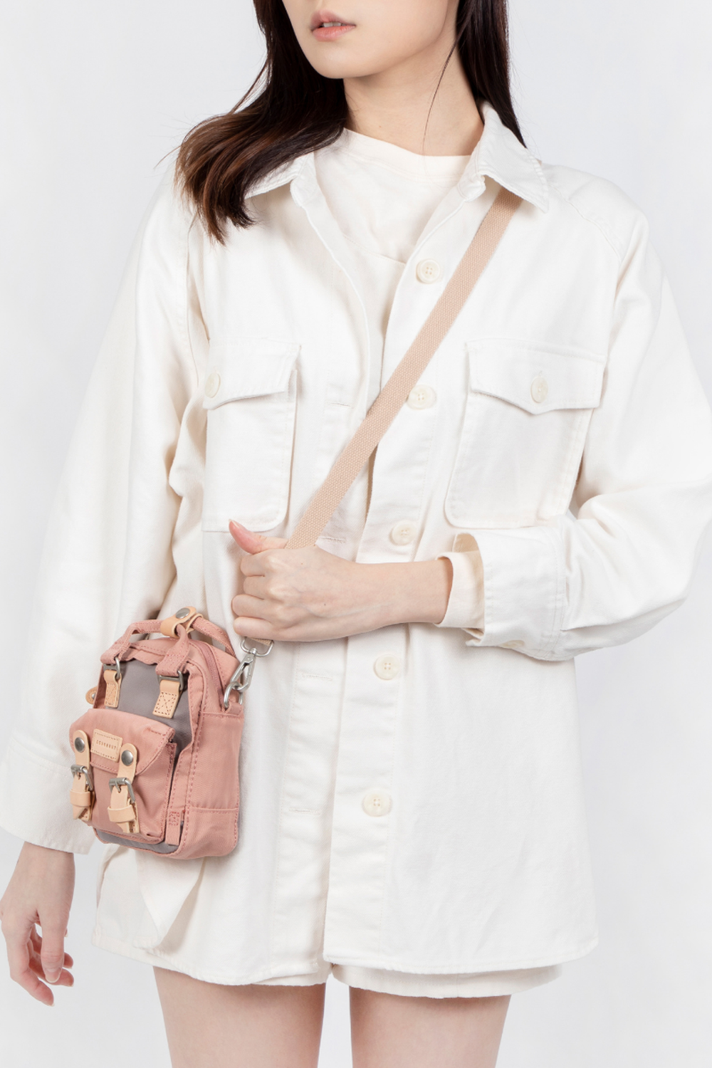 Macaroon Tiny Classic Lavanta X Gül Unisex Omuz Çantası - 4