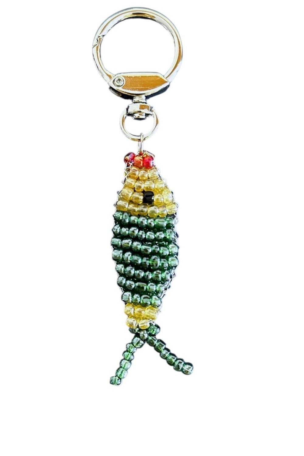 Boncuklu Yeşil Balık Charm - 0
