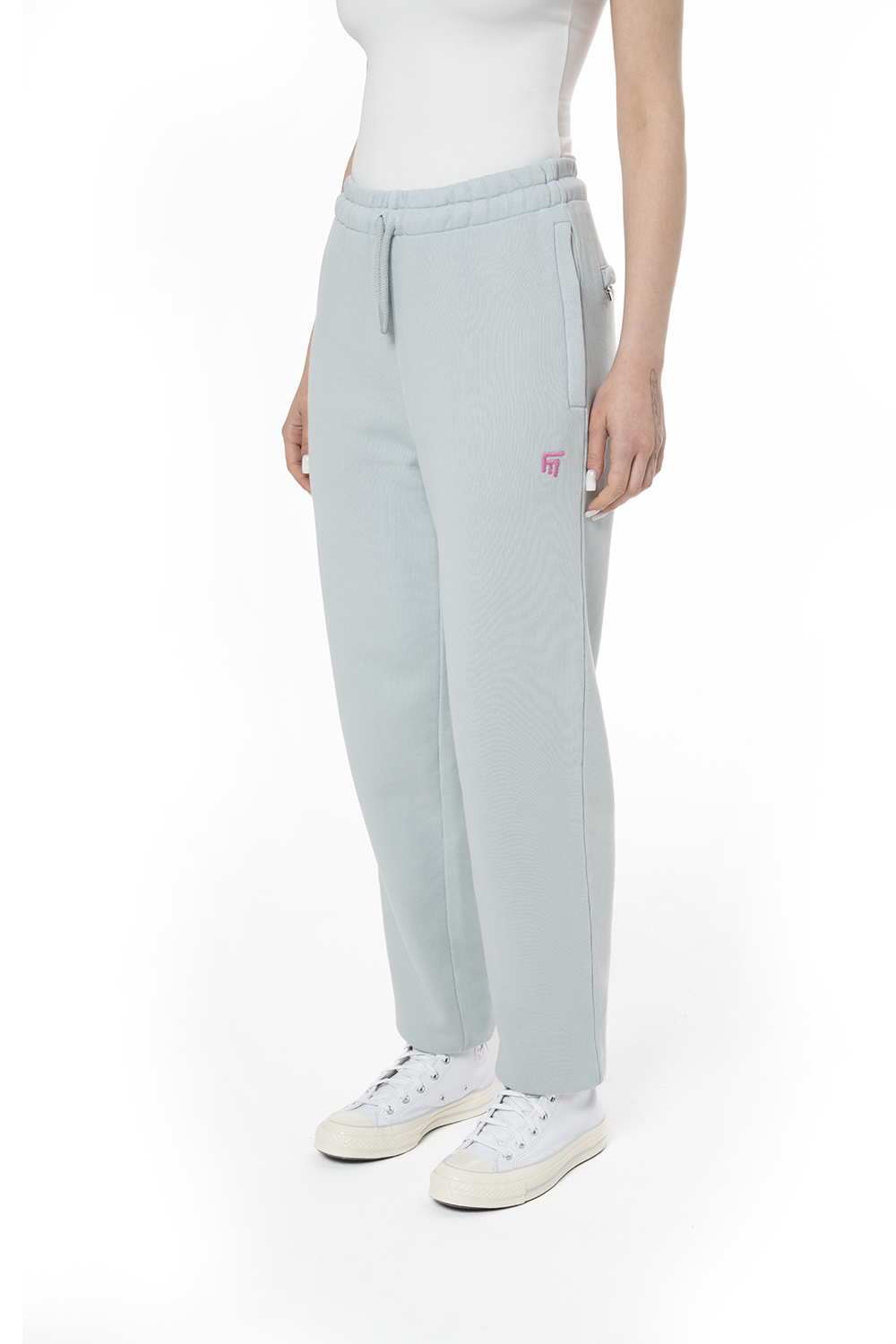 Kadın Relaxed Fit Fm Icon Nakışlı Jogger - Mavi - 1