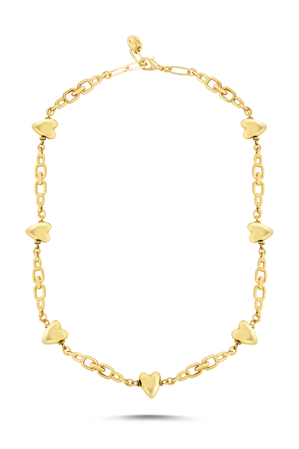 Golden Link Heart Necklace - 0