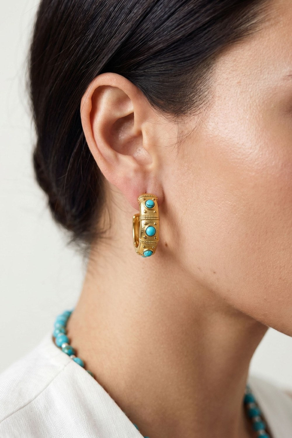 Nocturne Turquoise Hoop Earrings - 1