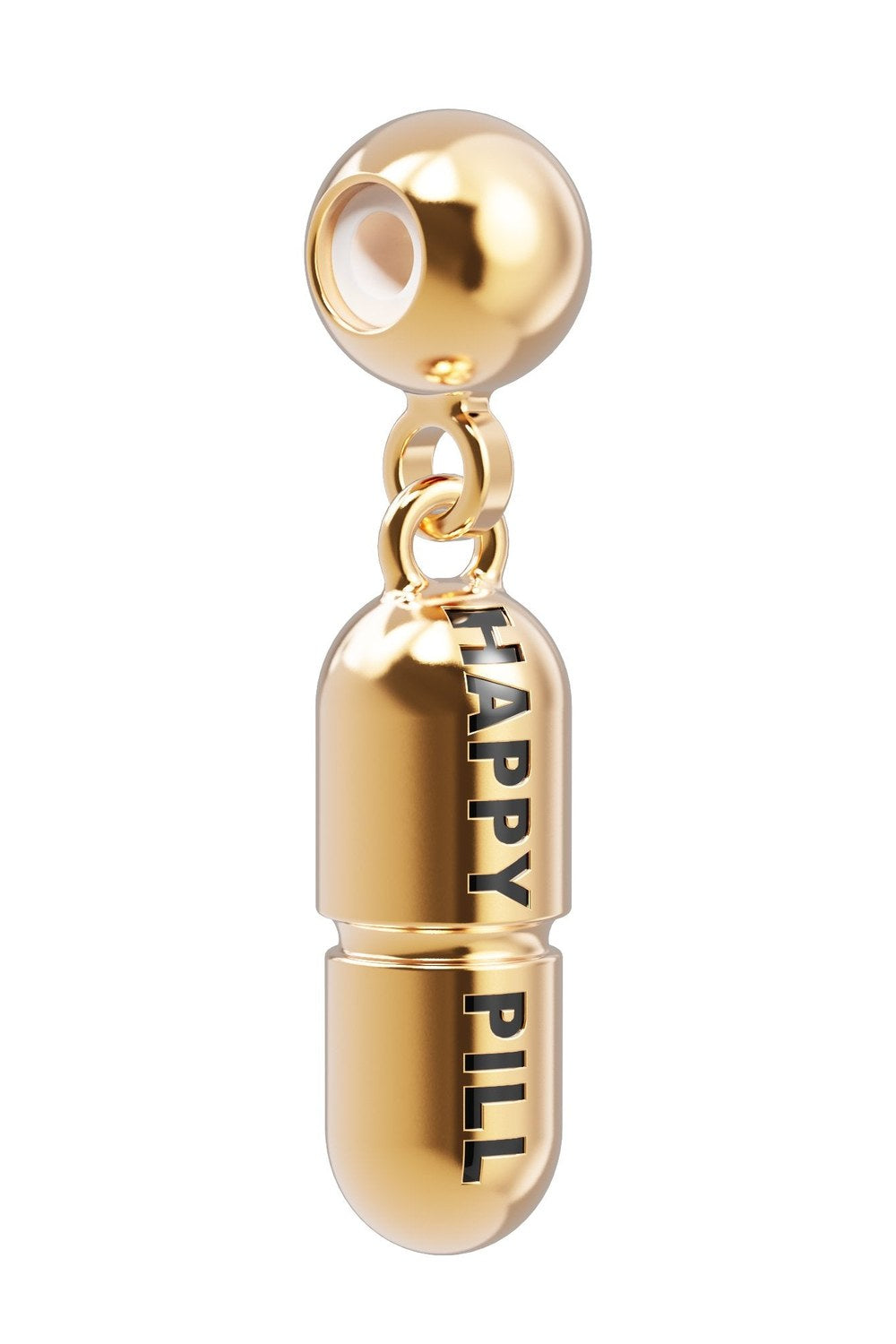 18 Ayar Altın Kaplama Pill Charm – Slide-On Takı Charmı - 0