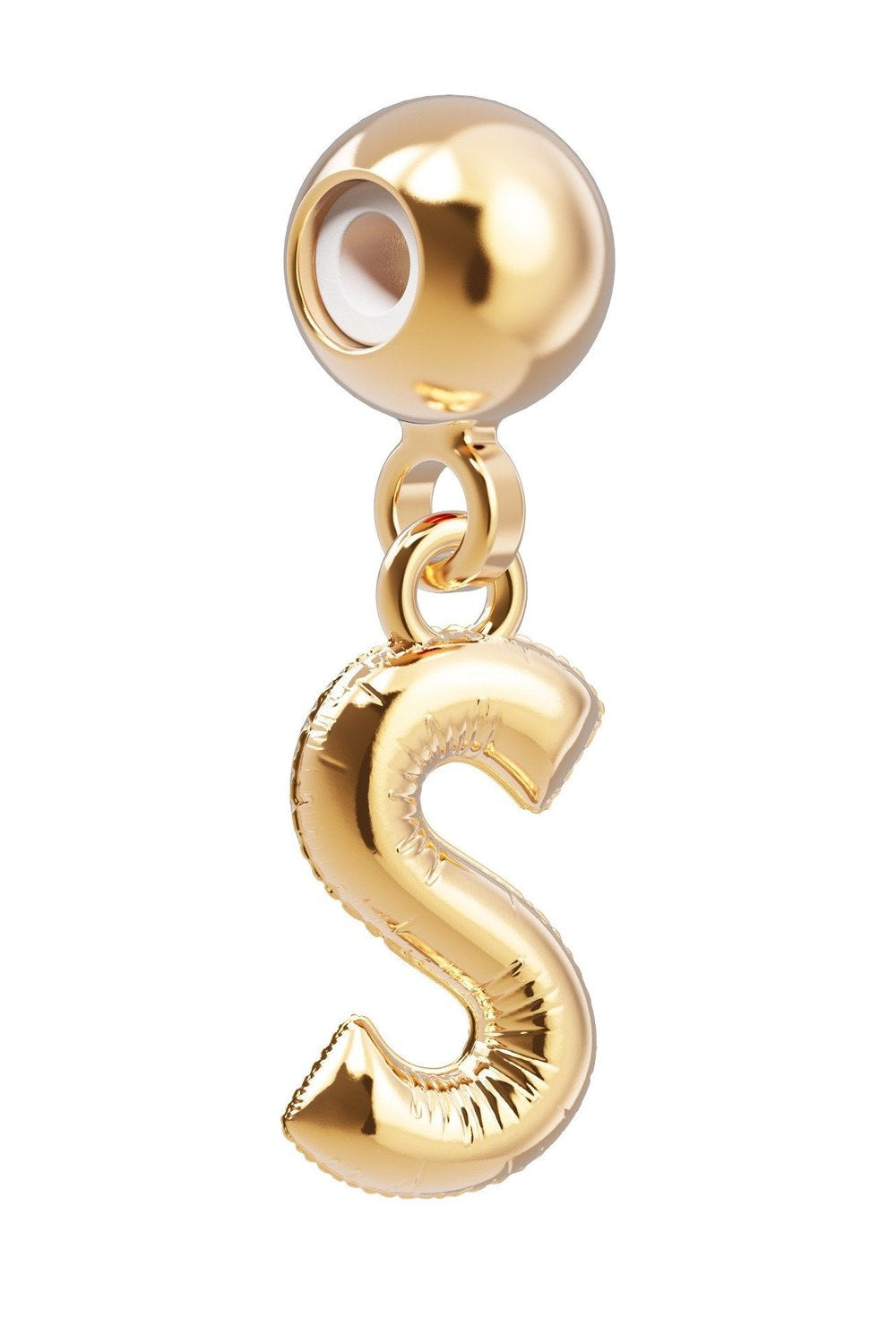 18 Ayar Altın Kaplama Charm Harf - S - 0