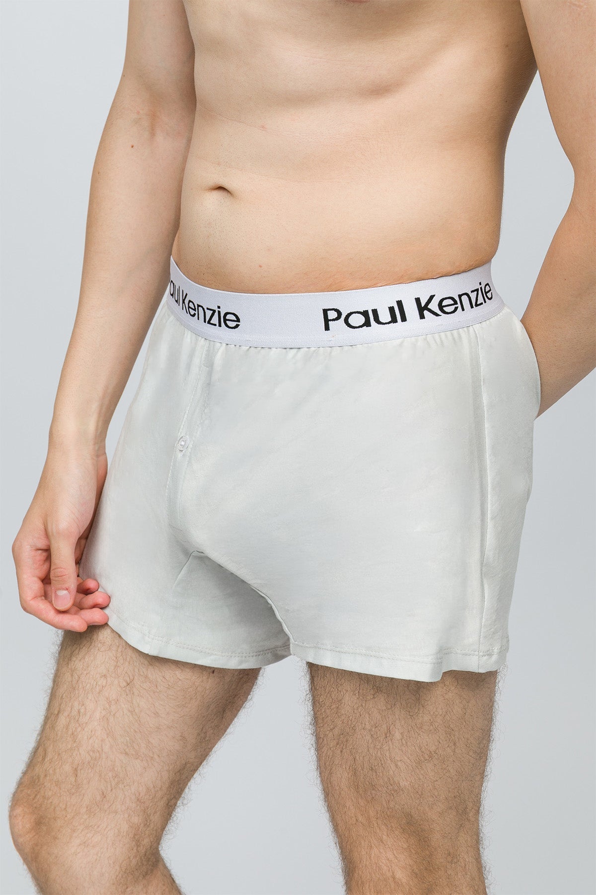 2'Li Erkek Boxer Şort - Button Fly Gray
