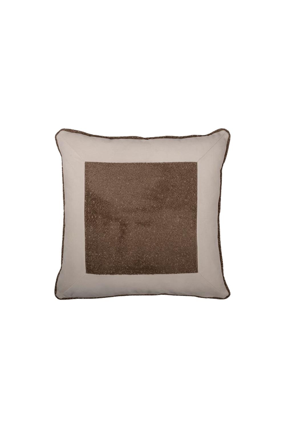 22 Maggio Istanbul-Monte Bianco Kadife Ortası Kahverengi Bukle Kışlık Dekoratif Yastık 50x50 cm-Yastık-3-Milagron.com