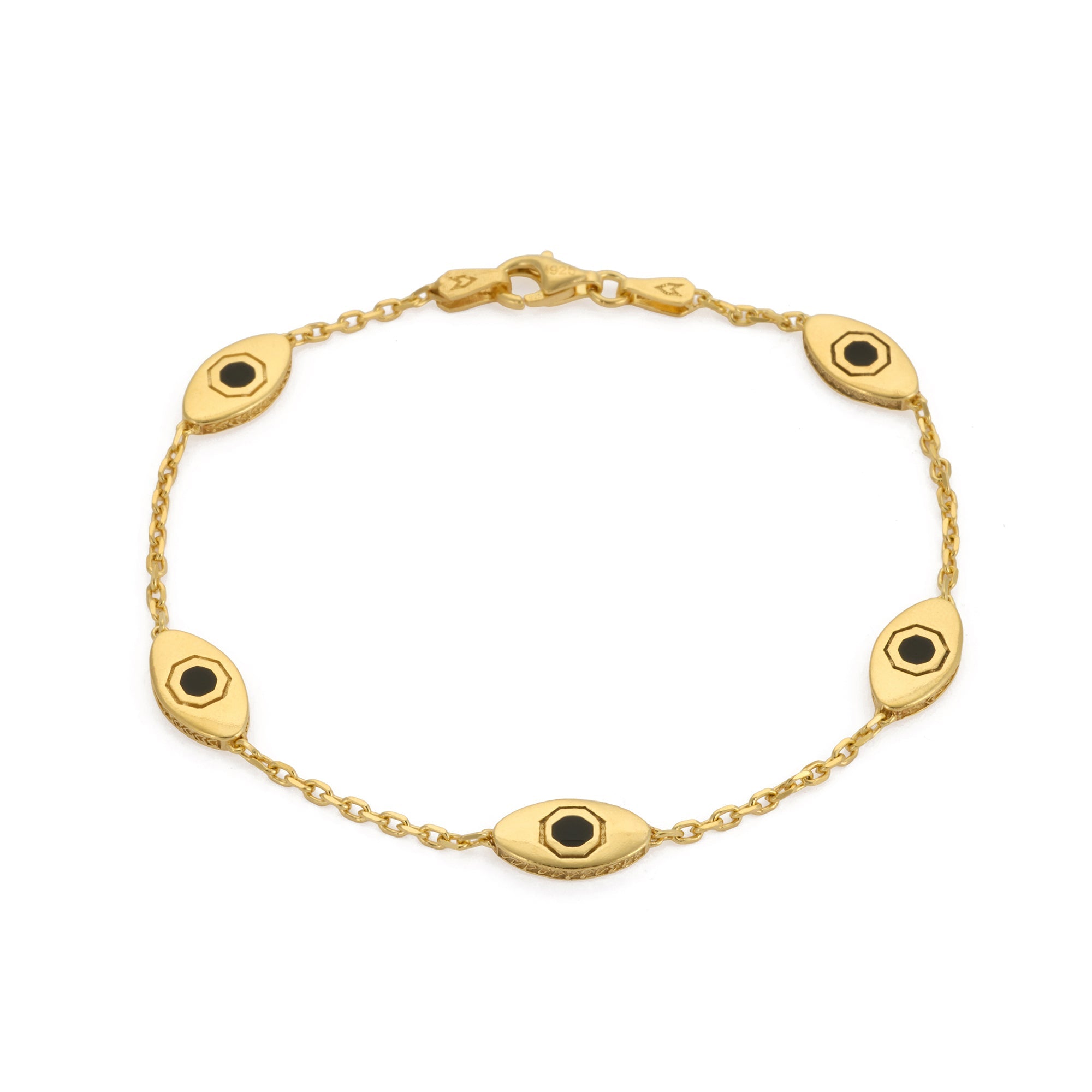 Black Eye Bracelet In Gold