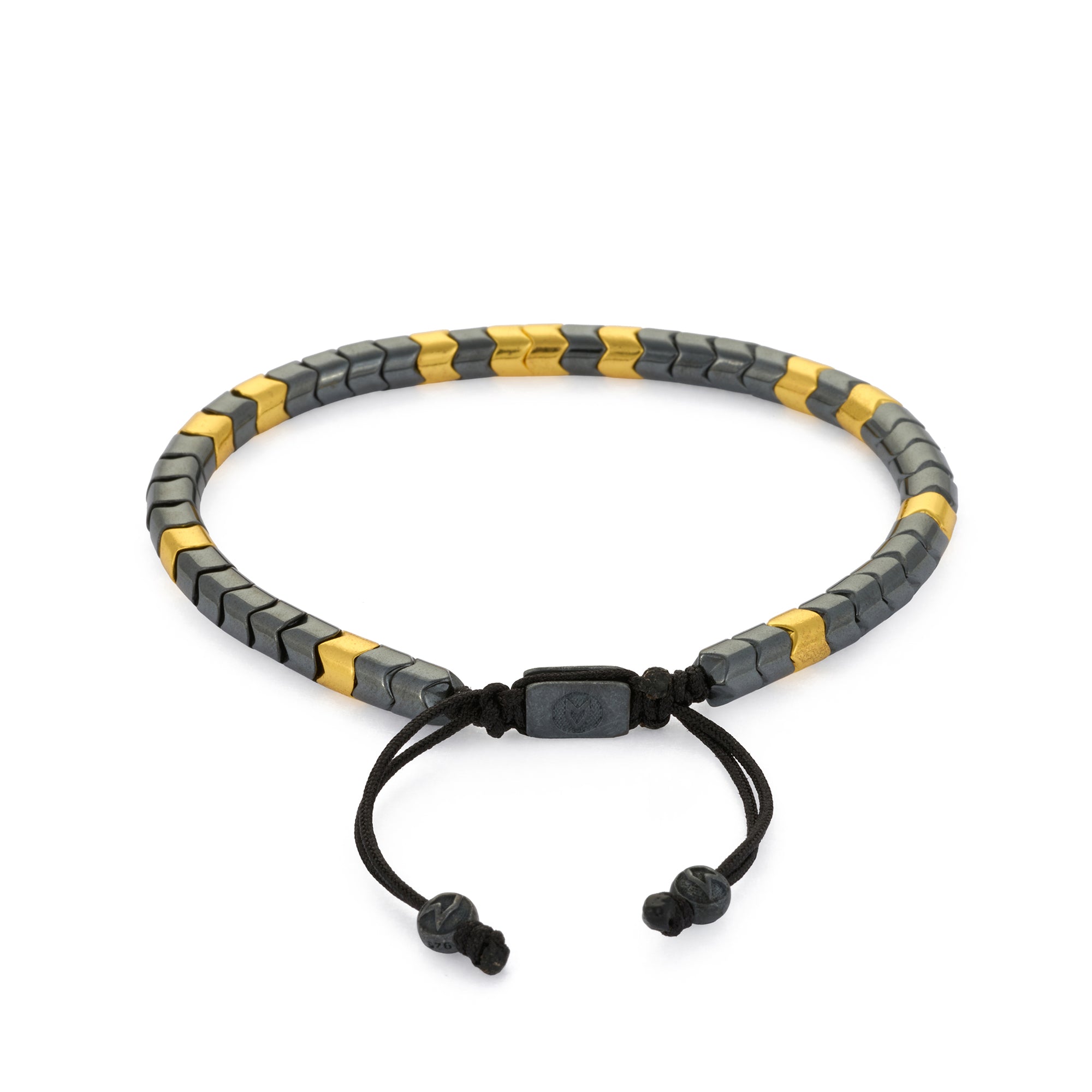Gold And Oxide Rolo Hematite Bracelet