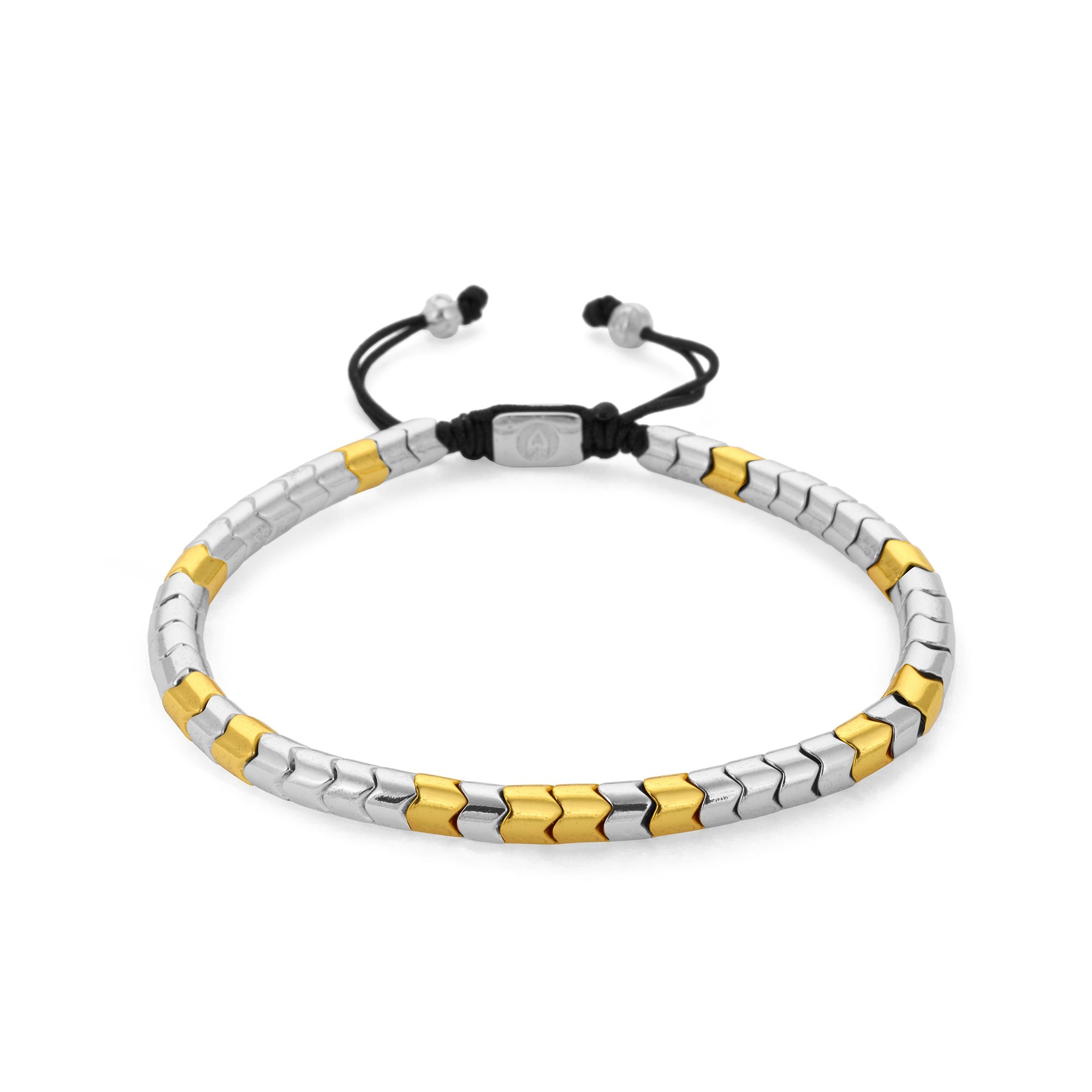 Gold And Silver Rolo Hematite Bracelet
