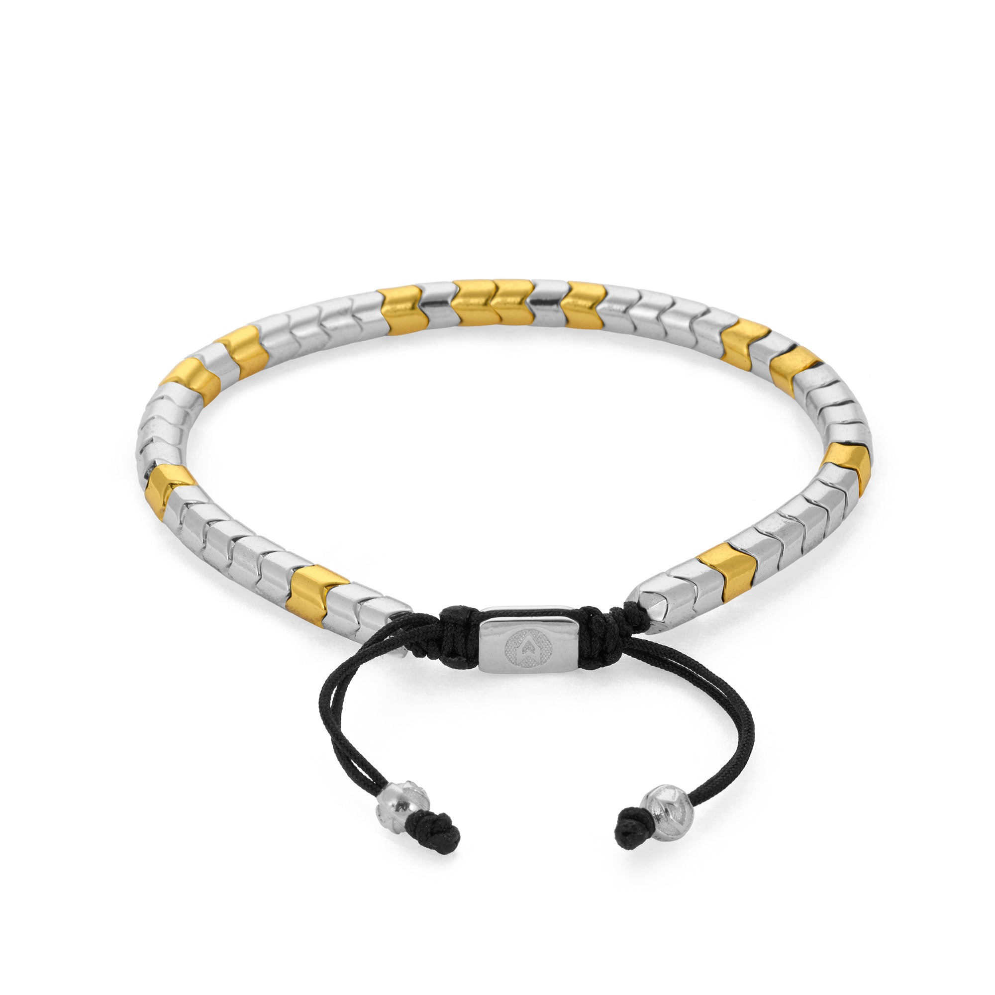 Gold And Silver Rolo Hematite Bracelet