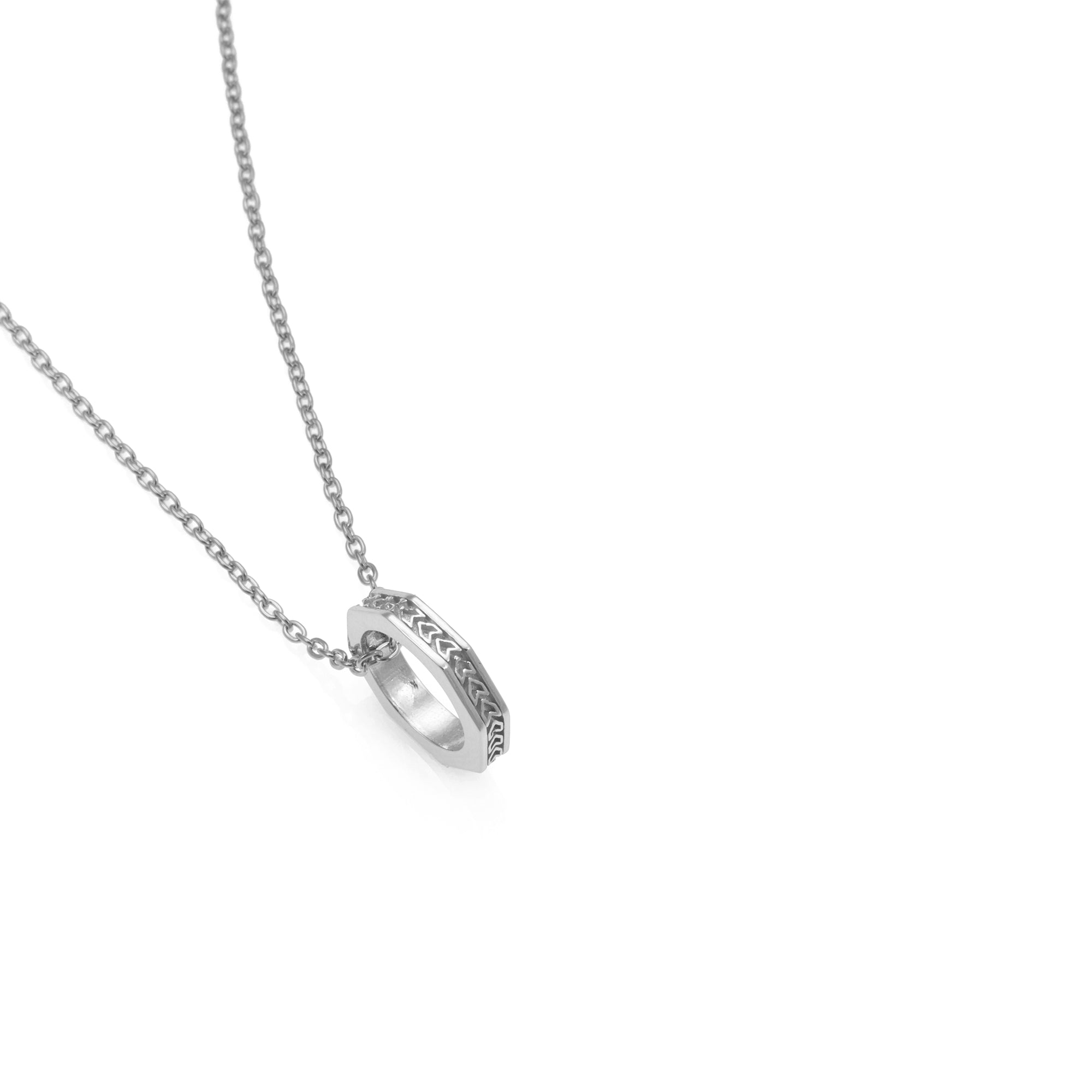 Ring Necklace In Silver