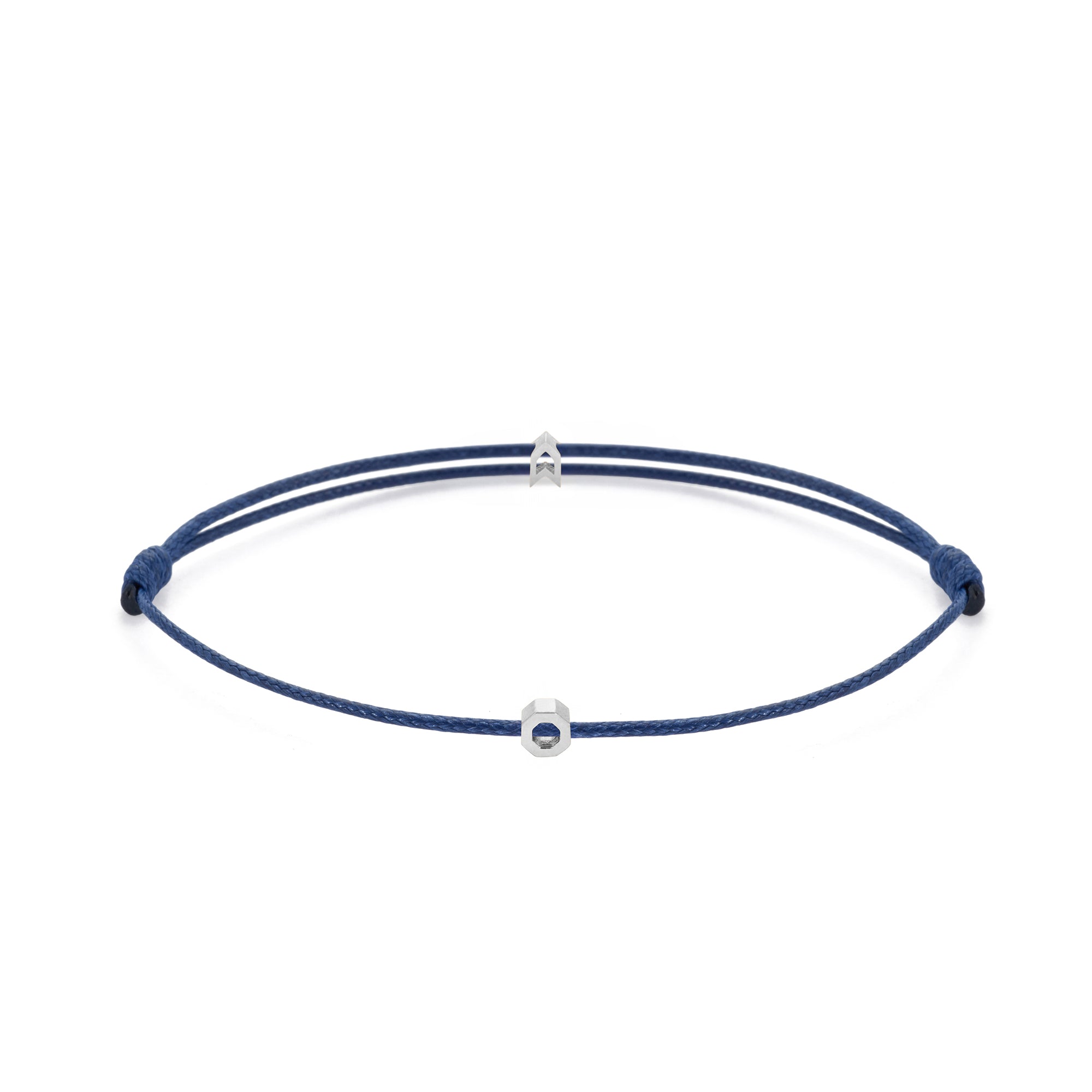 Navy Blue Chance Bracelet In Silver