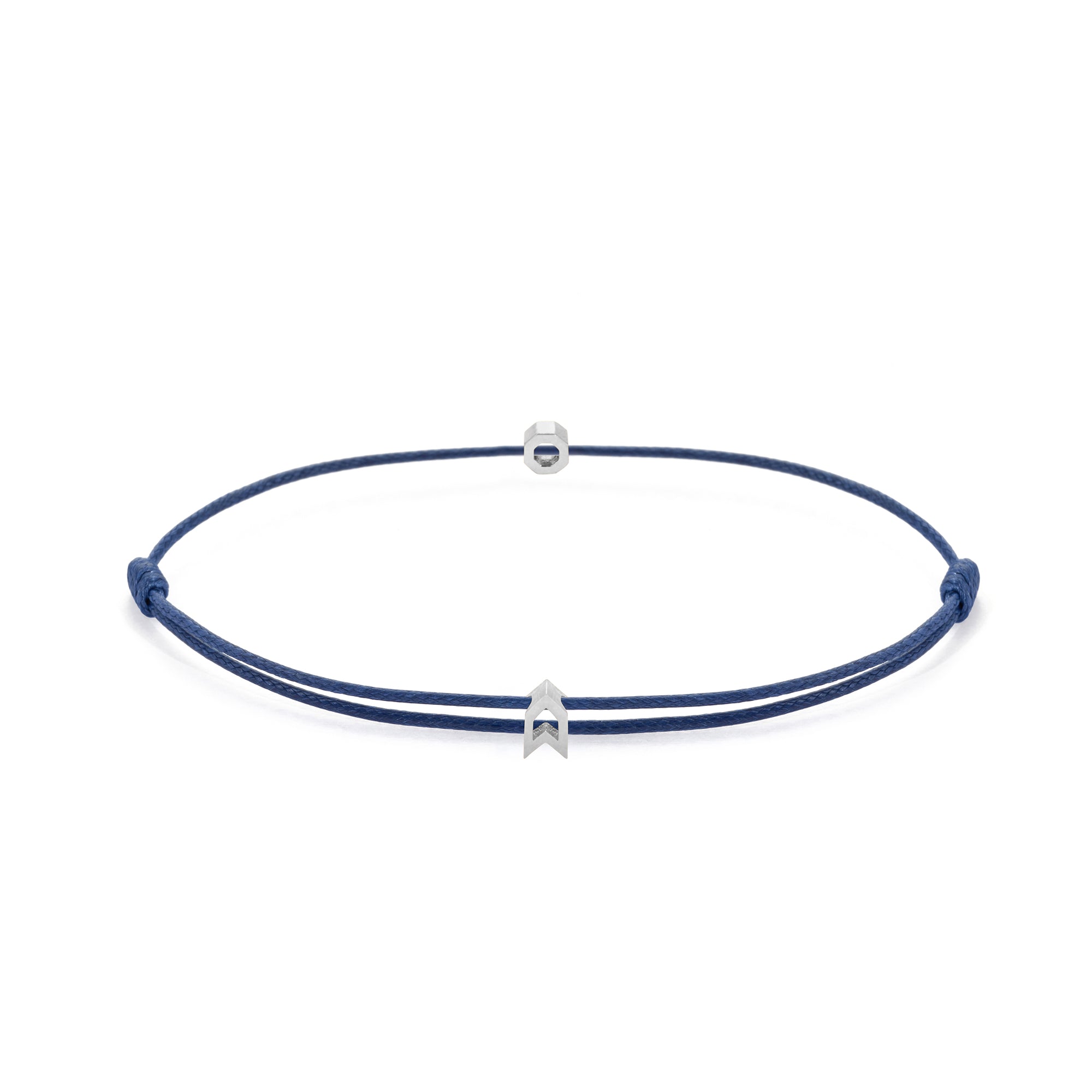 Navy Blue Chance Bracelet In Silver