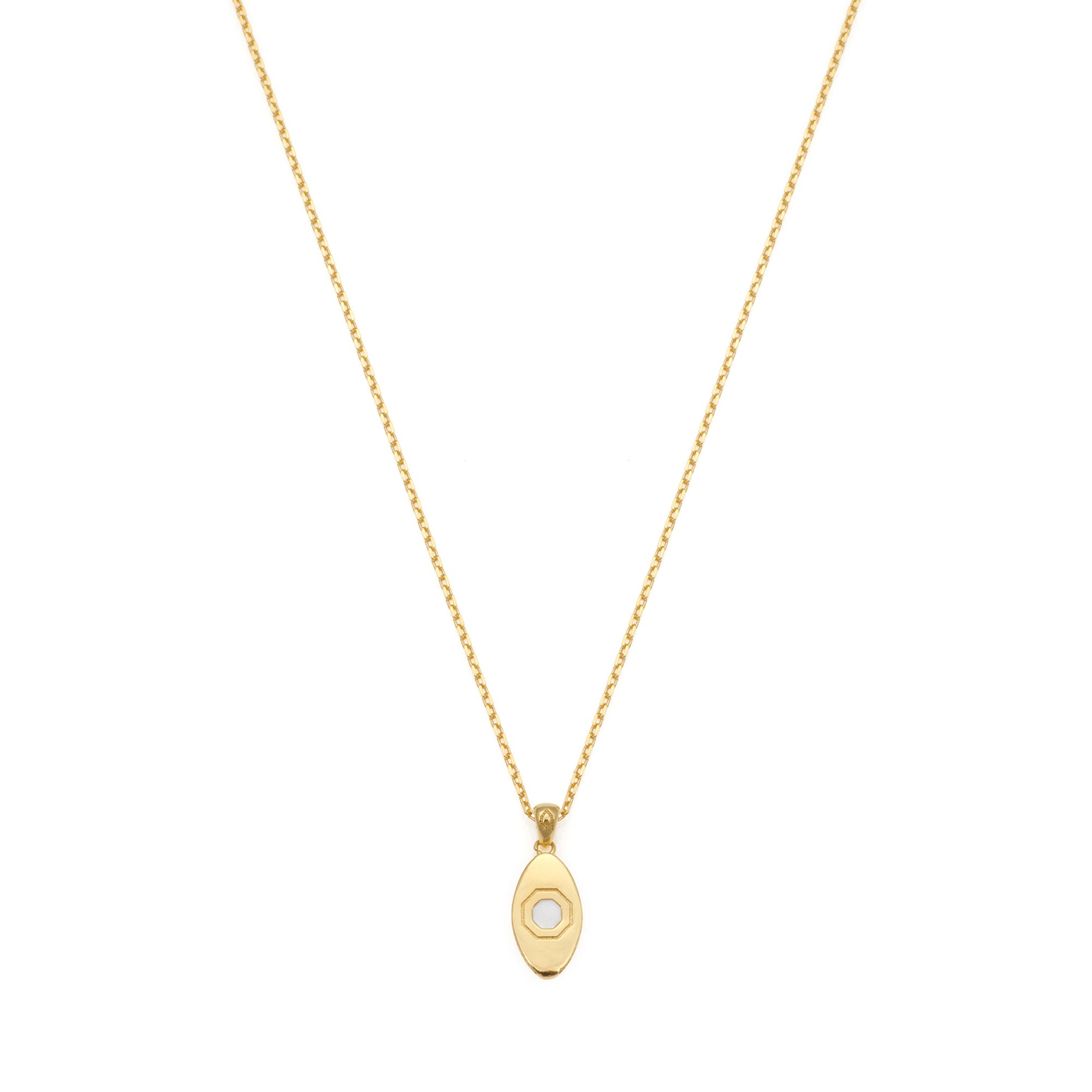 White Eye Necklace In Gold