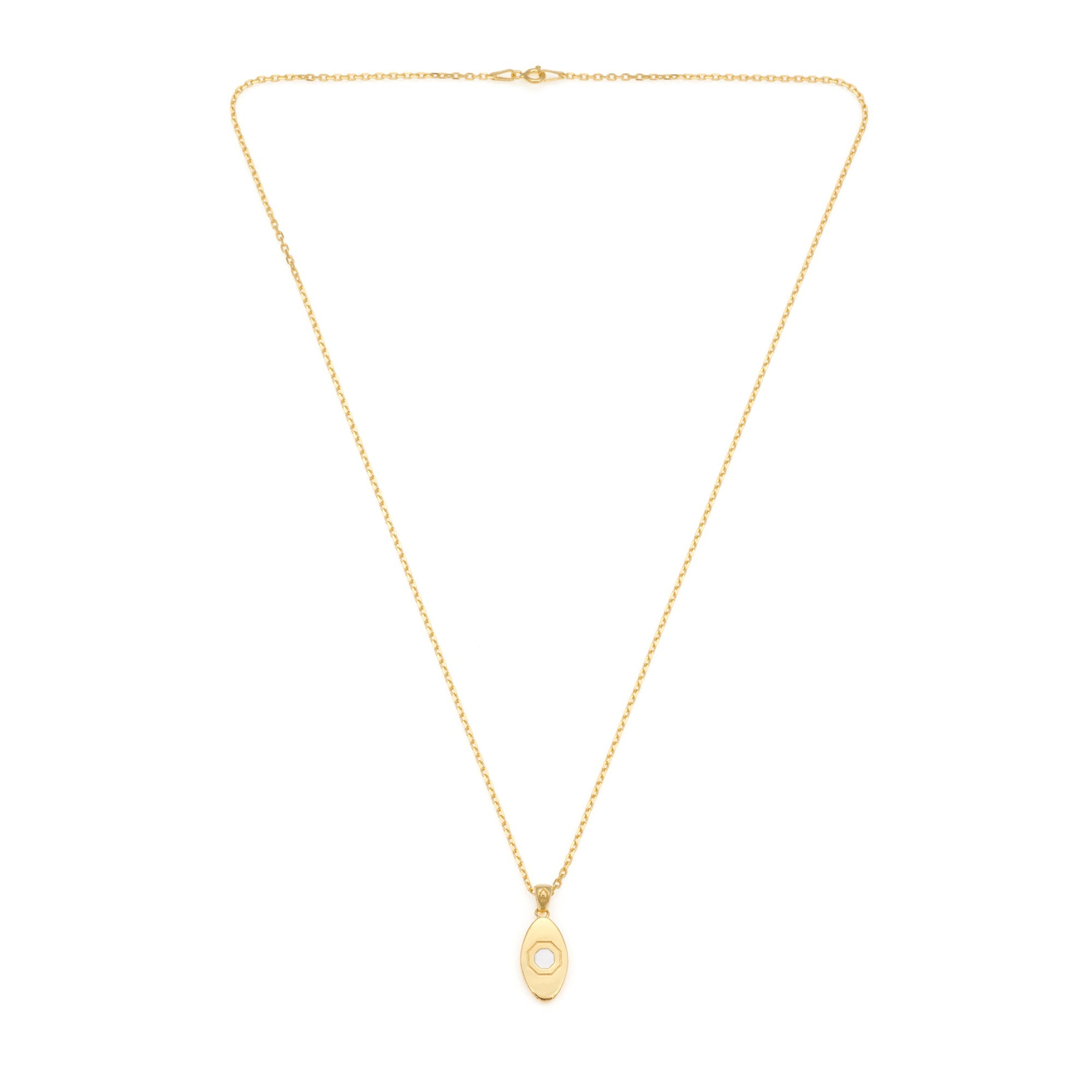 White Eye Necklace In Gold