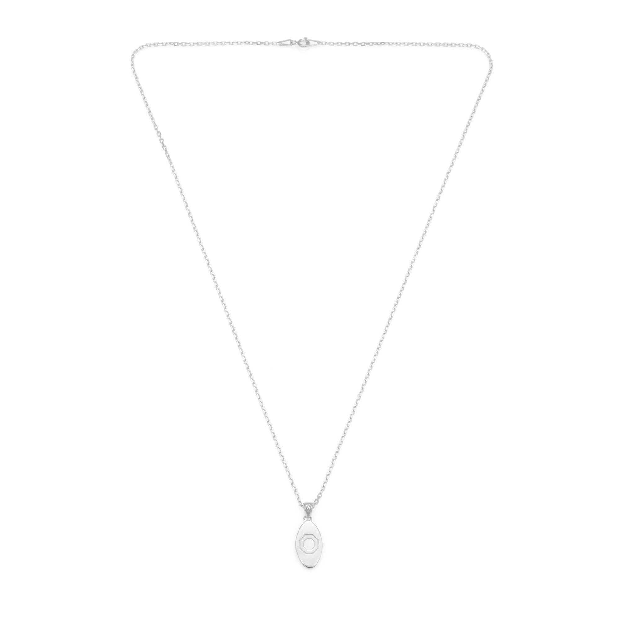 White Eye Necklace In Silver