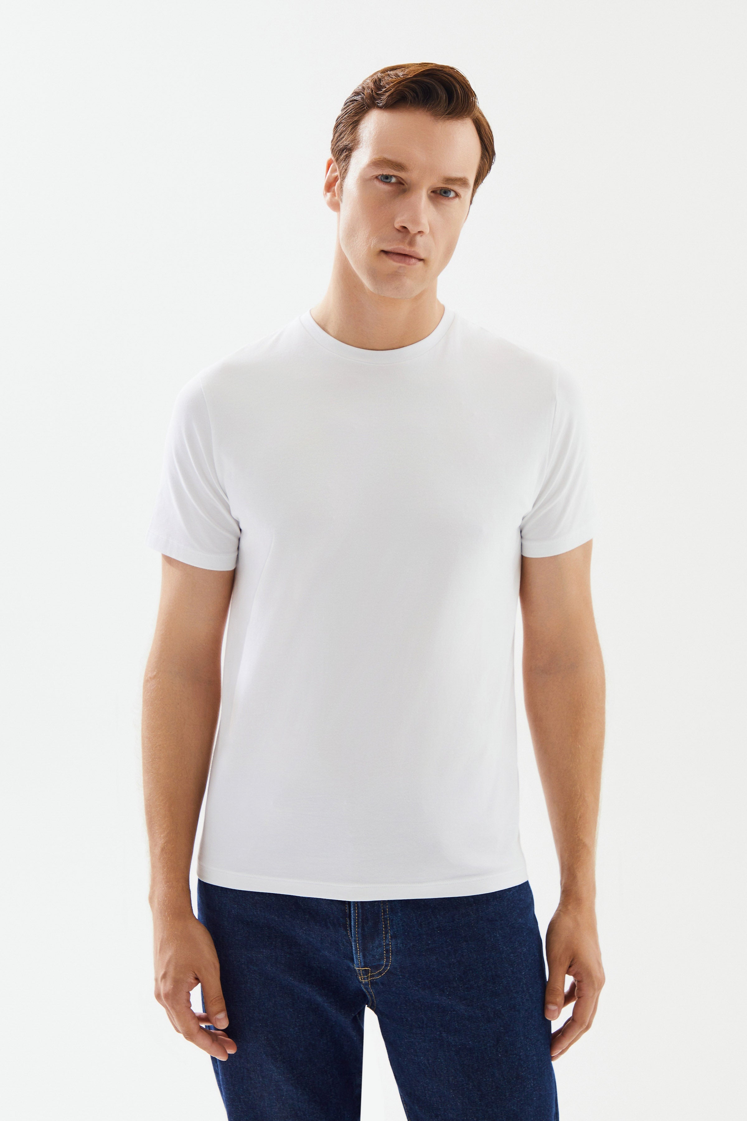 2be4 A-Erkek Beyaz T Shirt-3-Milagron.com