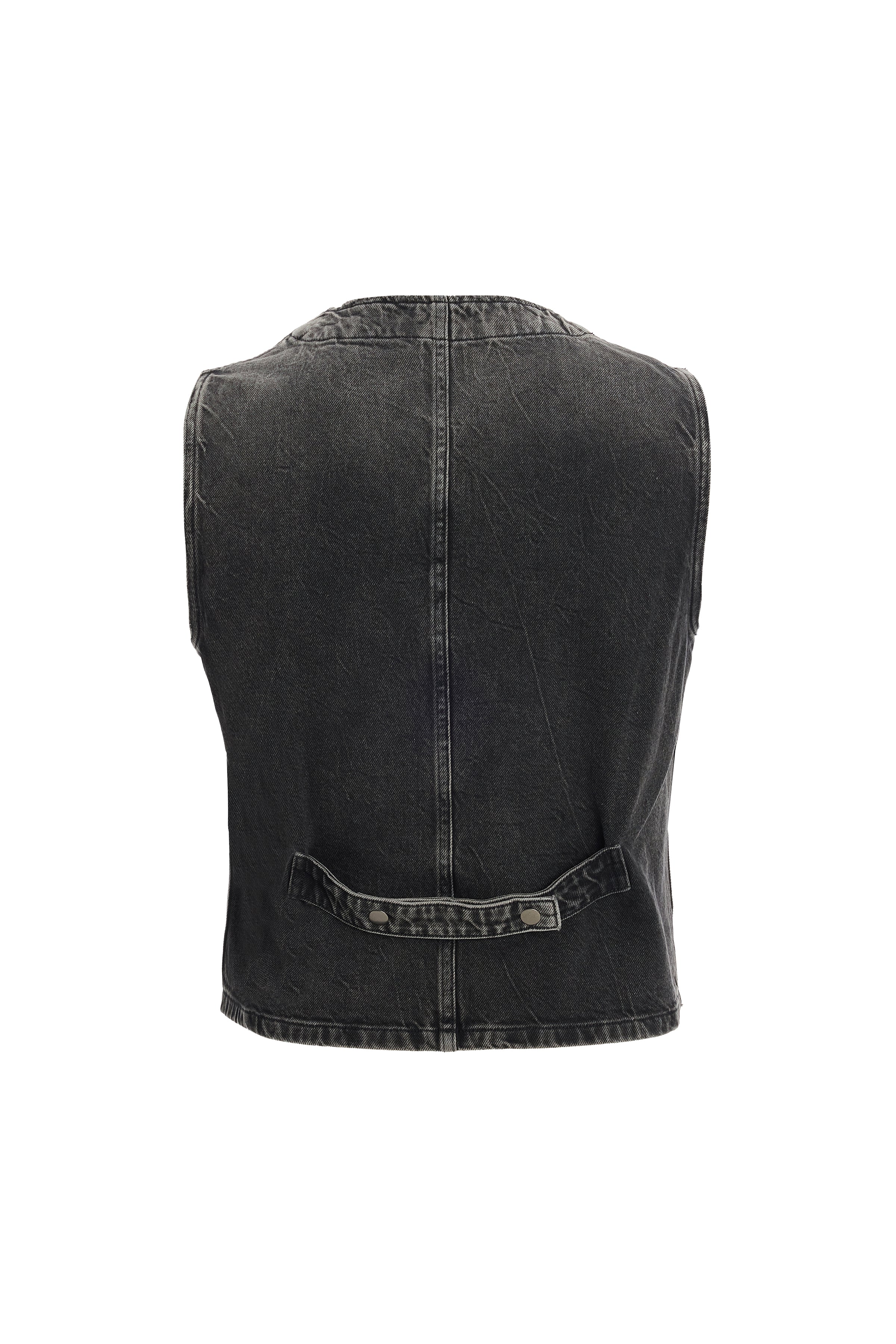 2be4A-Erkek Eskitme Siyah Denim Yelek-2-Milagron.com