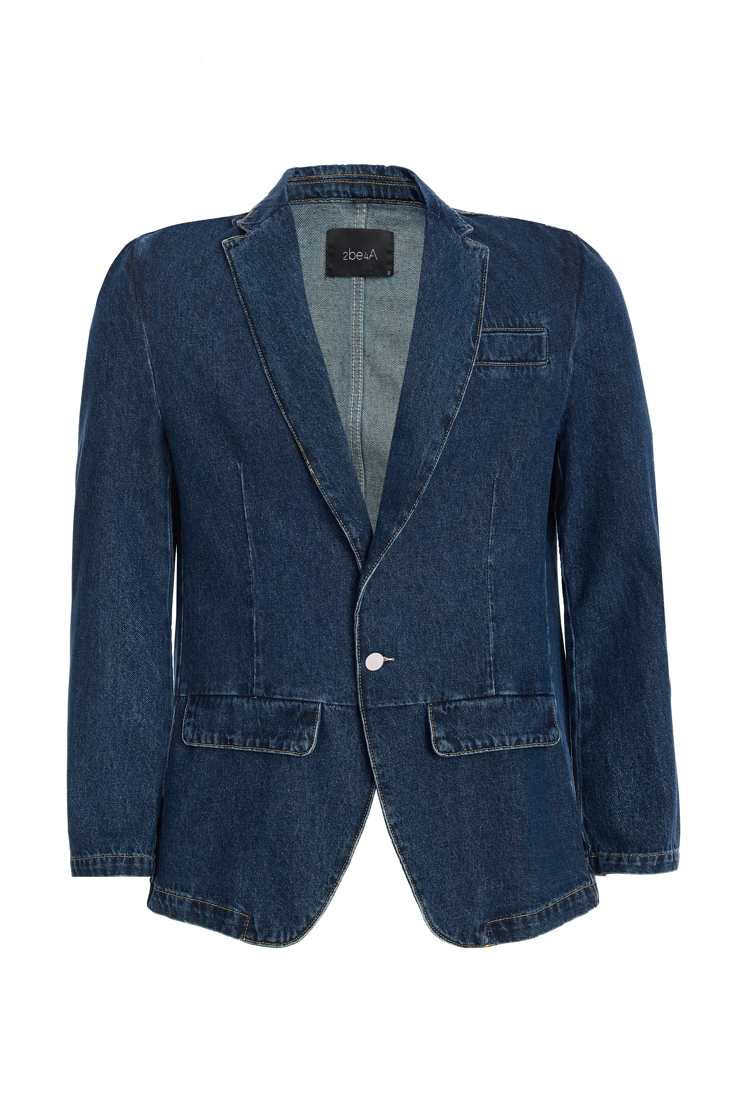 2be4A-Erkek Lacivert Blazer Denim Ceket-1-Milagron.com