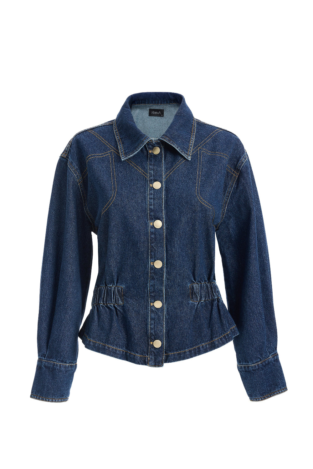 2be4A-Kadın Beli Büzgülü Denim Ceket-Ceket-2-Milagron.com