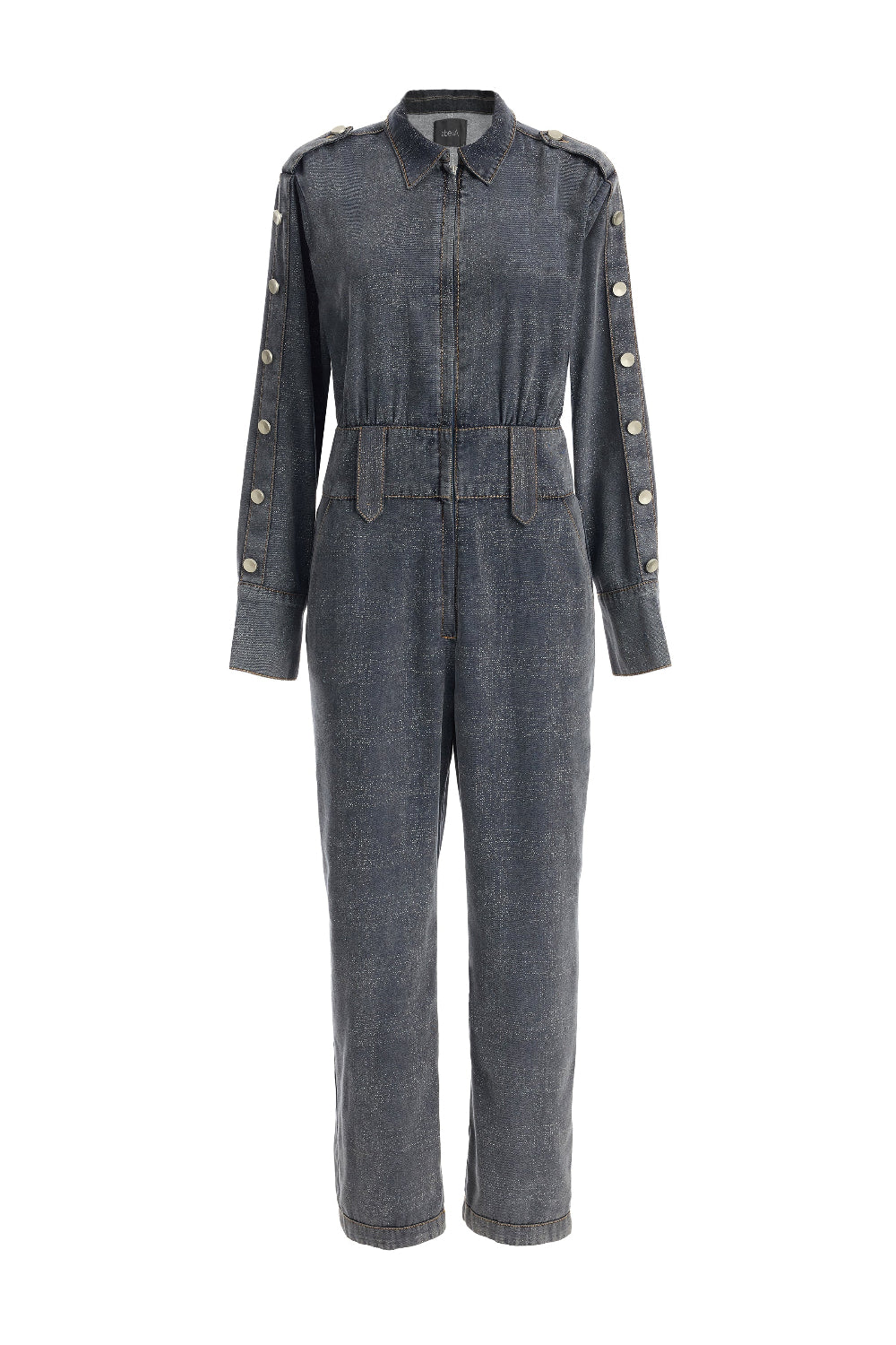 2be4A-Kadın Düğme Detaylı Denim Tulum-Tulum-2-Milagron.com