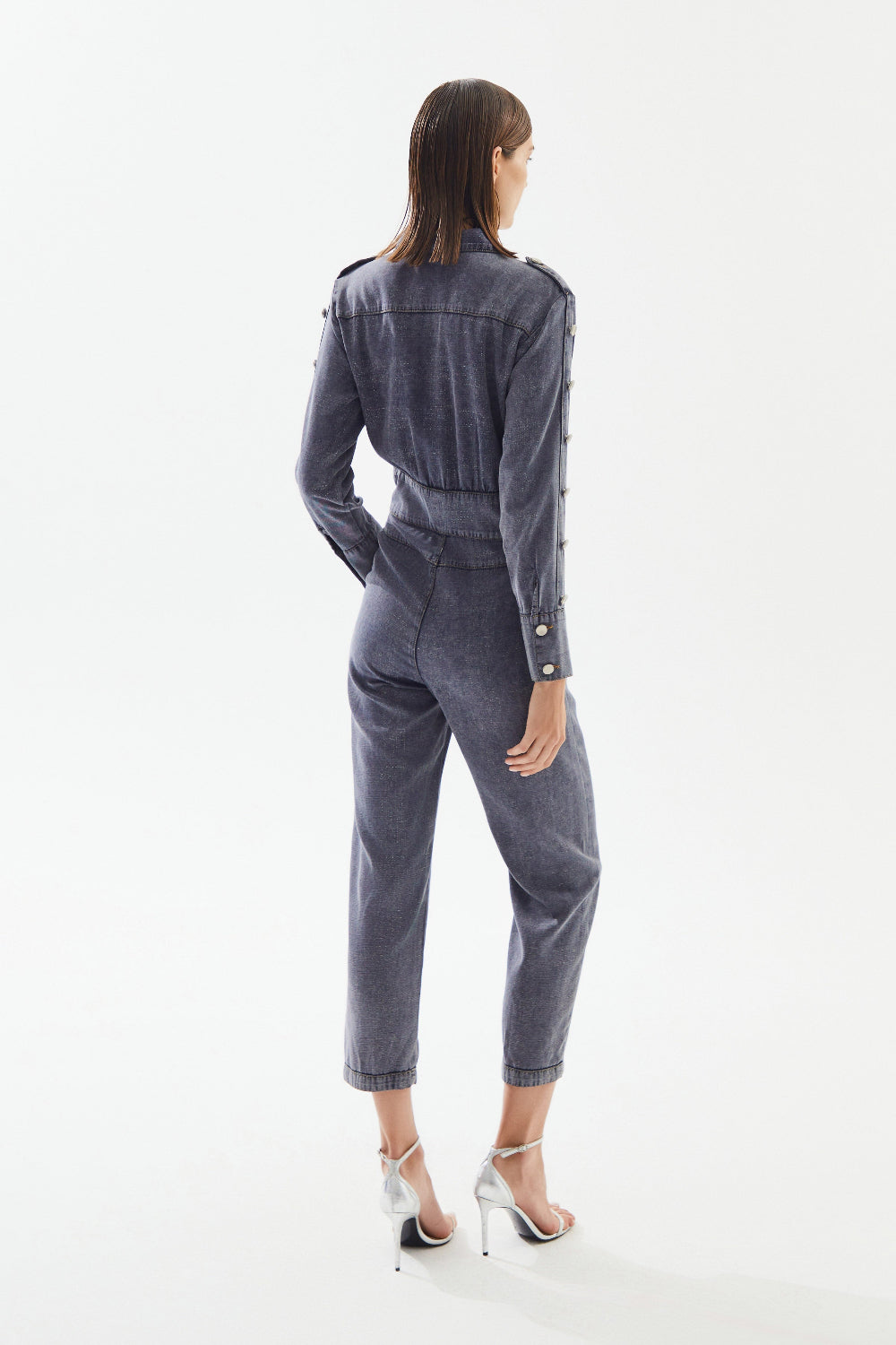 2be4A-Kadın Düğme Detaylı Denim Tulum-Tulum-6-Milagron.com