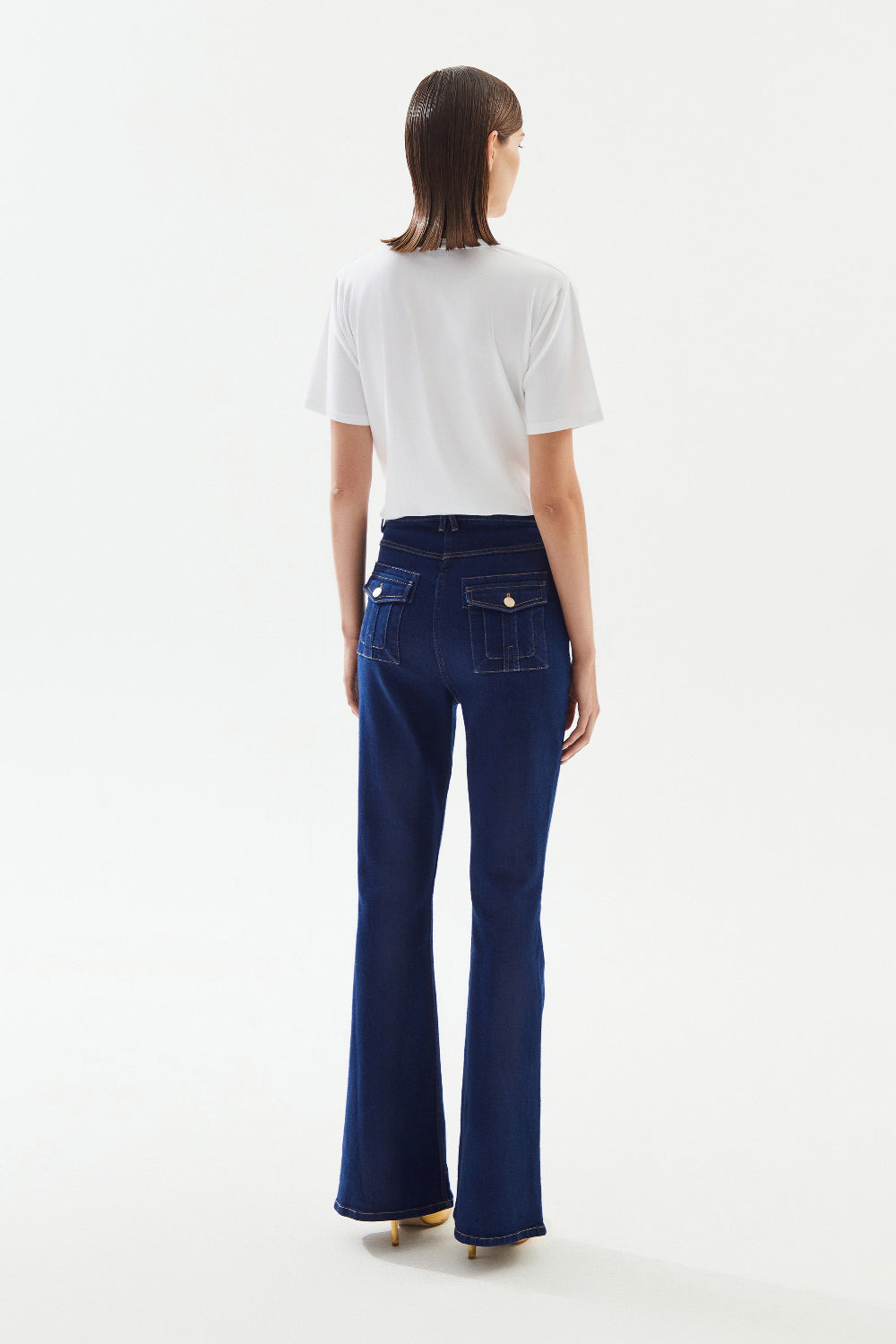 2be4A-Kadın High Rise Flare Denim Pantolon-Kot Pantolon-6-Milagron.com