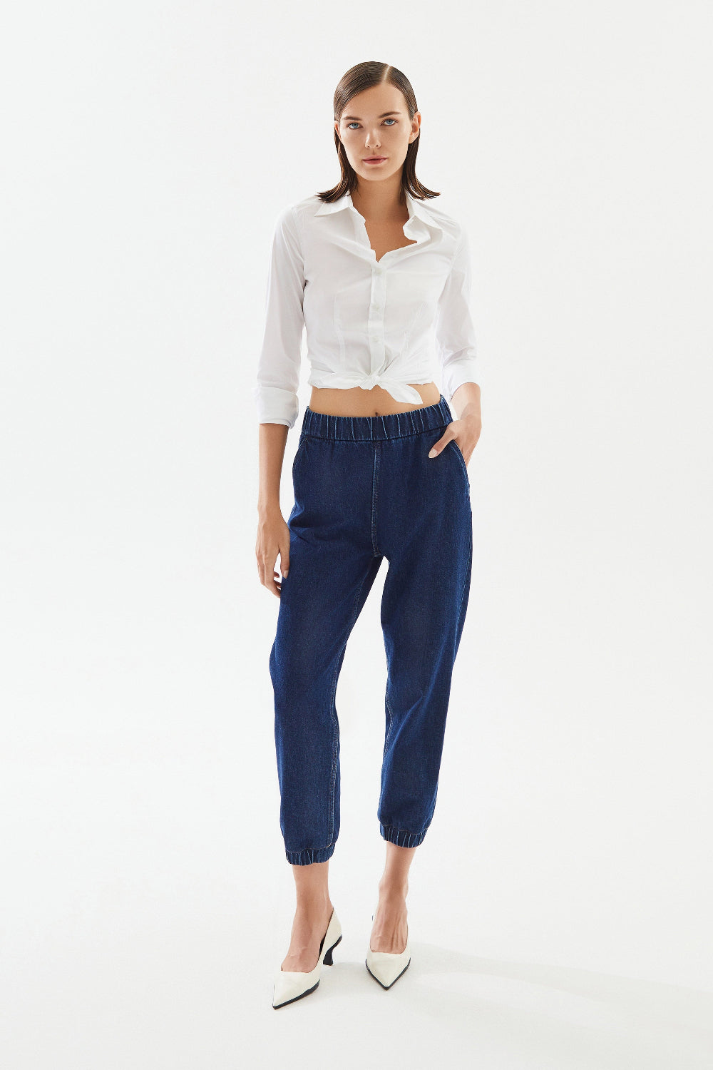 2be4A-Kadın Jogger Denim Pantolon-Kot Pantolon-1-Milagron.com