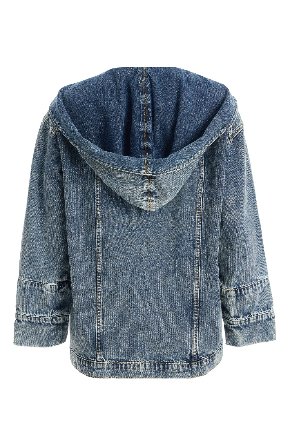 2be4A-Kadın Kapüşonlu Denim Ceket-2-Milagron.com