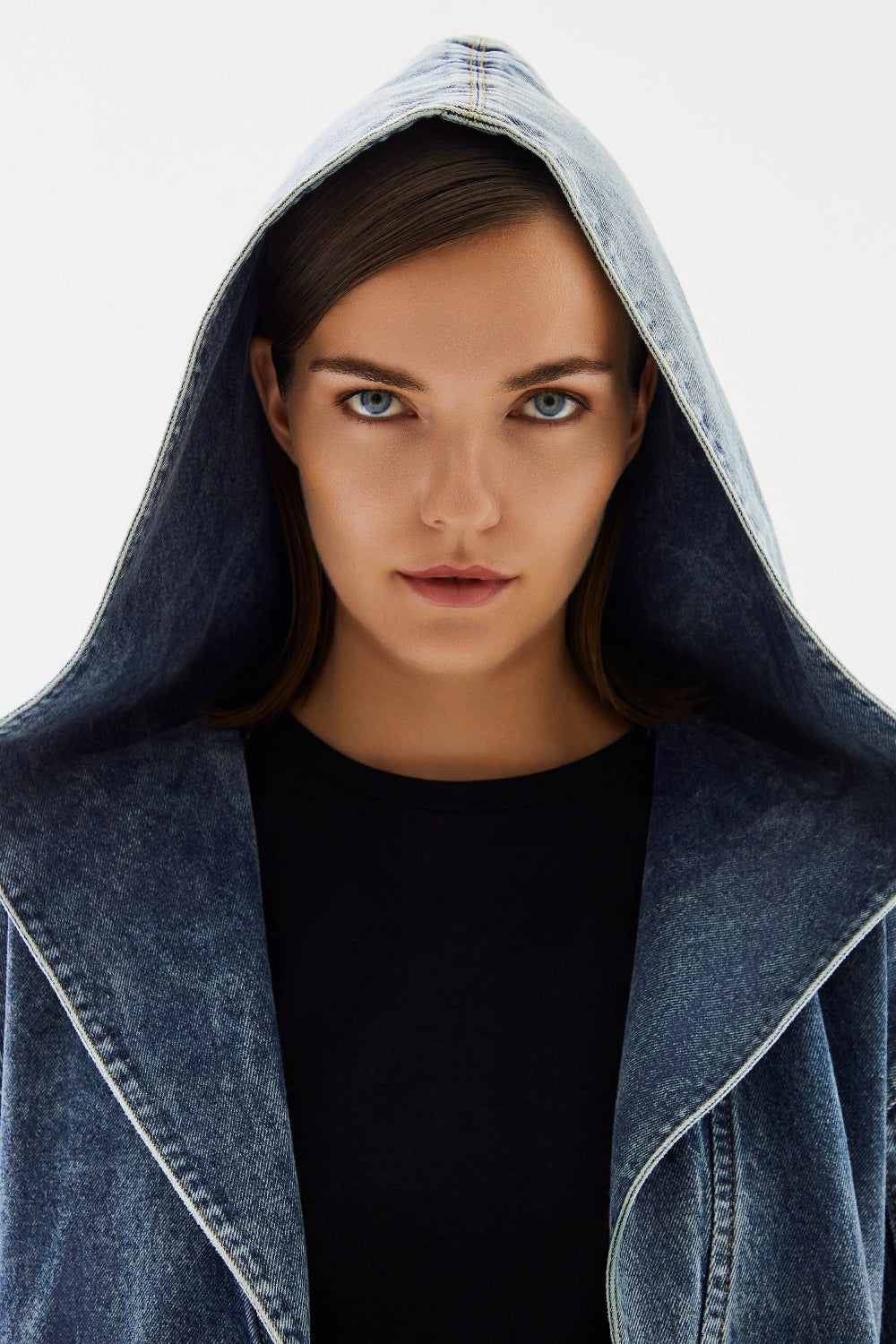 2be4A-Kadın Kapüşonlu Denim Ceket-5-Milagron.com