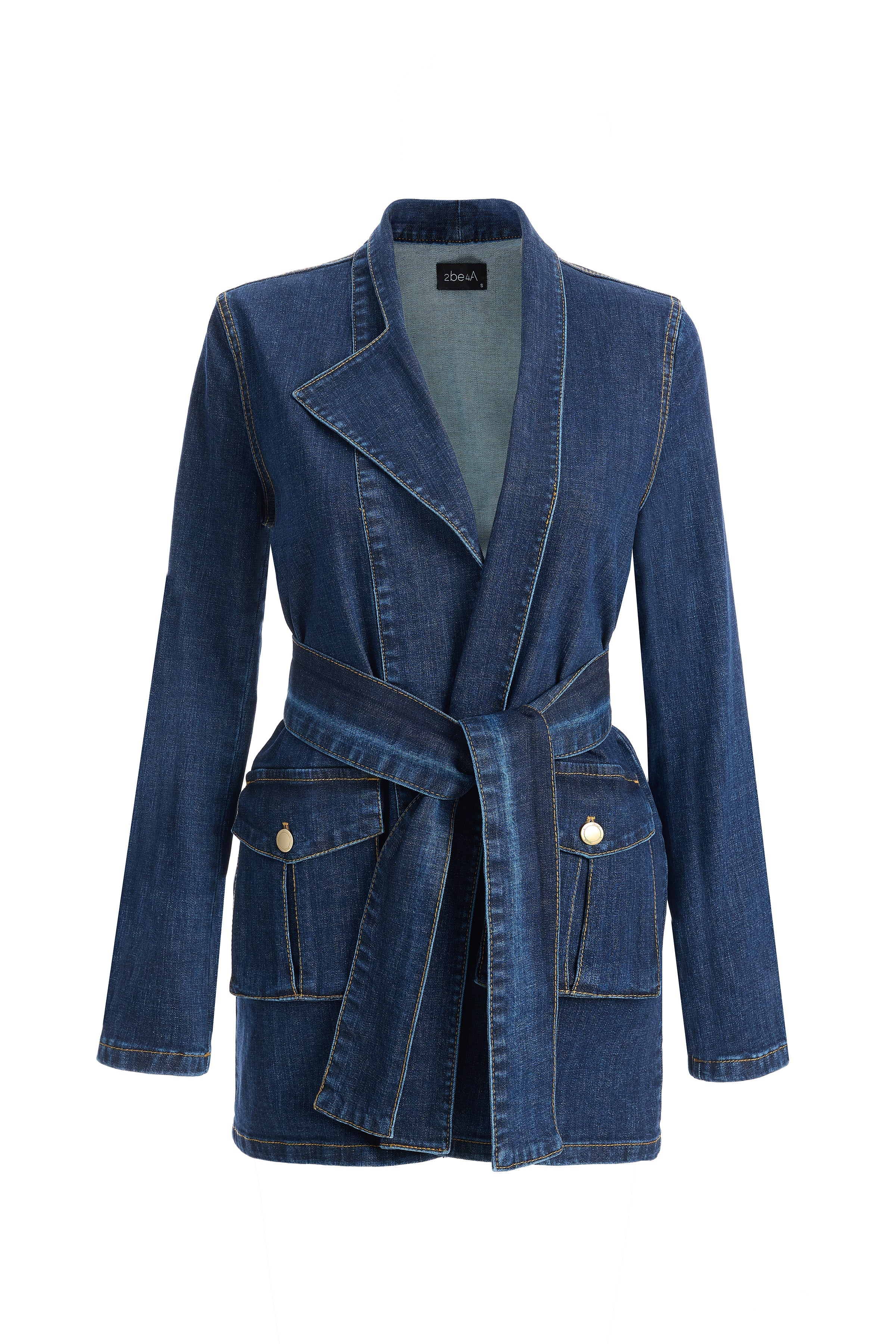 2be4A-Kadın Kargo Cepli Denim Ceket-1-Milagron.com