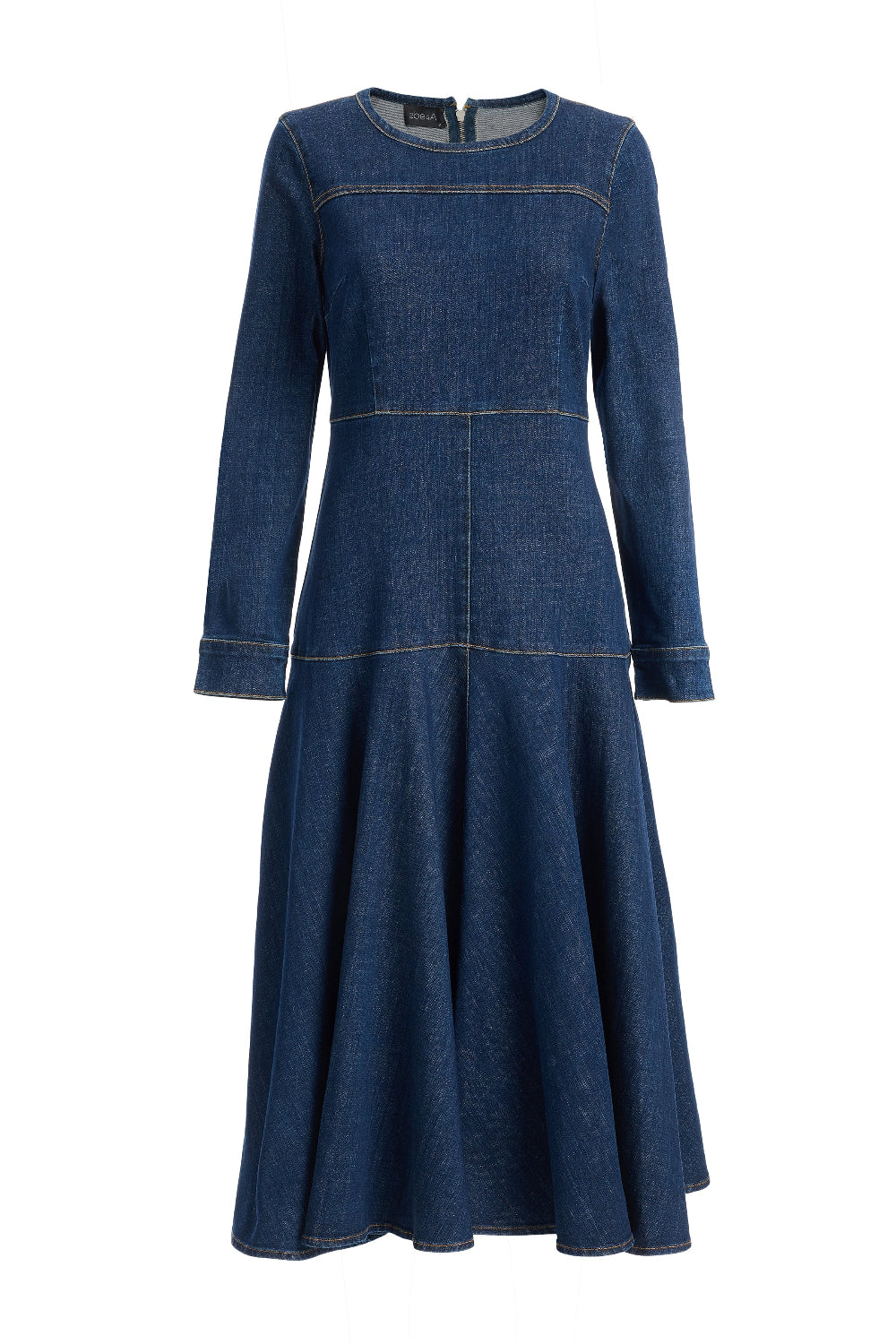 2be4A-Kadın Klasik Denim Elbise-Elbise-2-Milagron.com