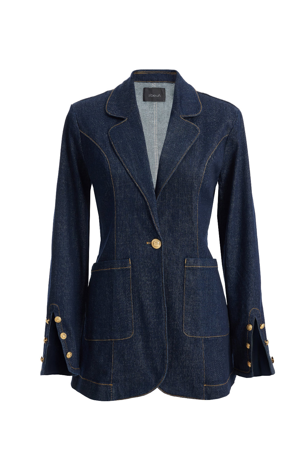 2be4A-Kadın Kol Yırtmaçlı Blazer Denim Ceket-Blazer Ceket-2-Milagron.com