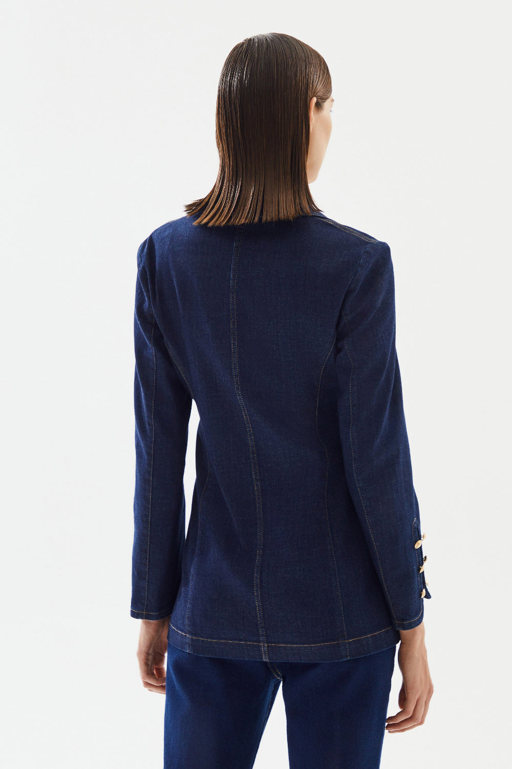 2be4A-Kadın Kol Yırtmaçlı Blazer Denim Ceket-Blazer Ceket-6-Milagron.com