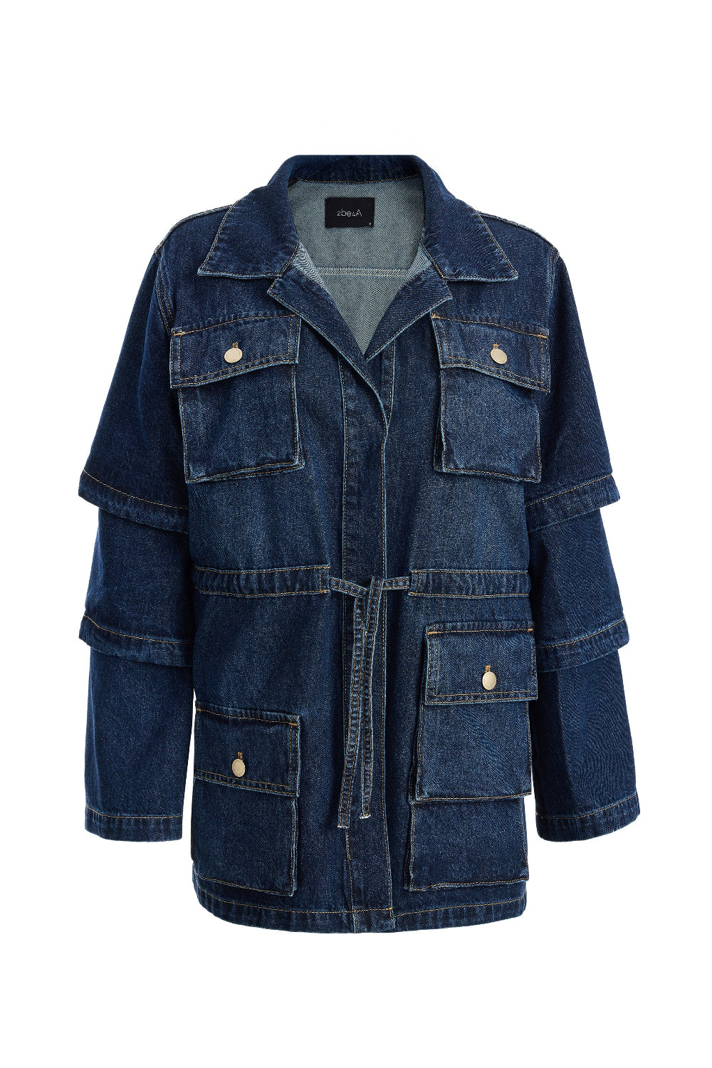 2be4A-Kadın Kolları Kısalabilen Denim Ceket-Ceket-2-Milagron.com