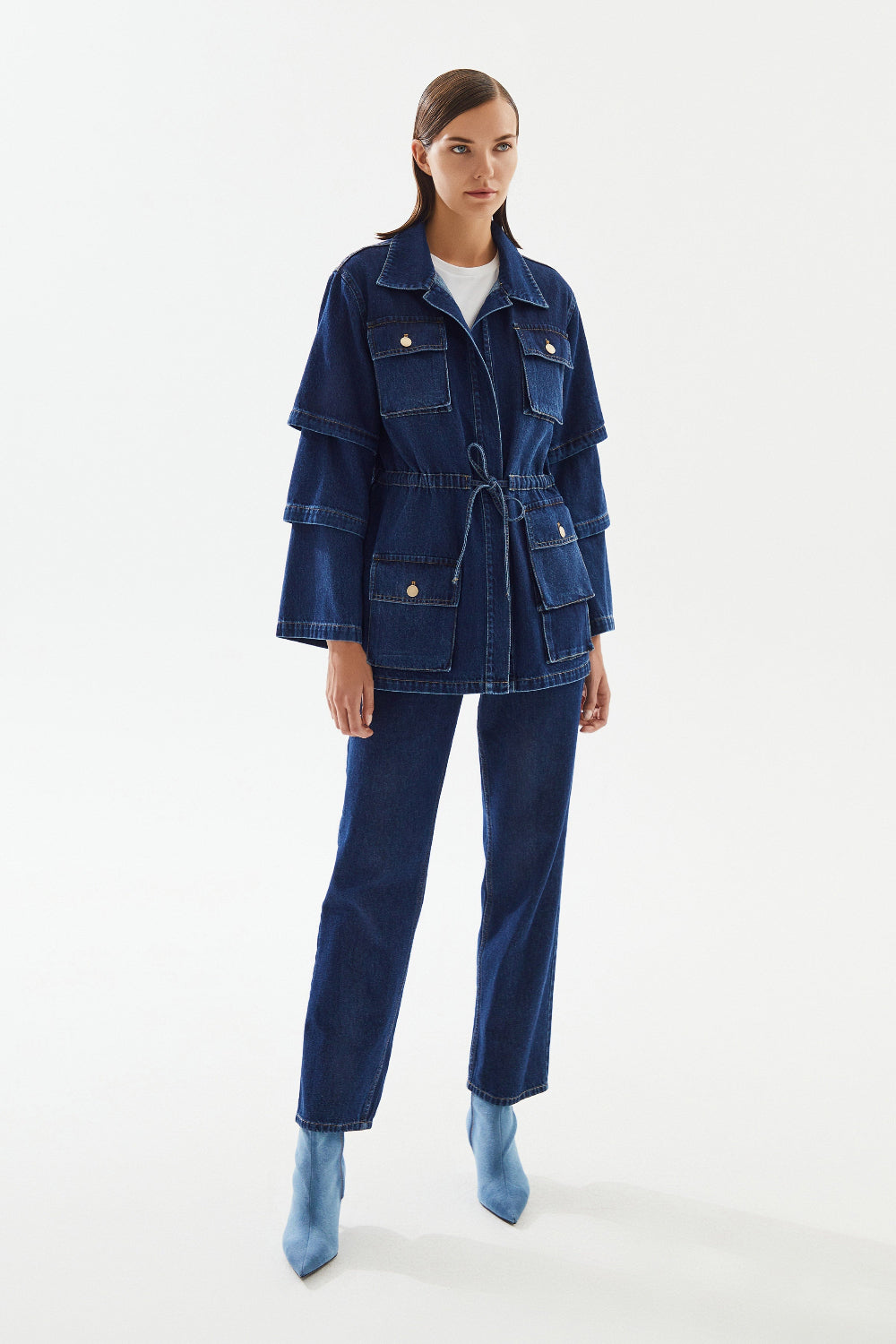 2be4A-Kadın Kolları Kısalabilen Denim Ceket-Ceket-7-Milagron.com