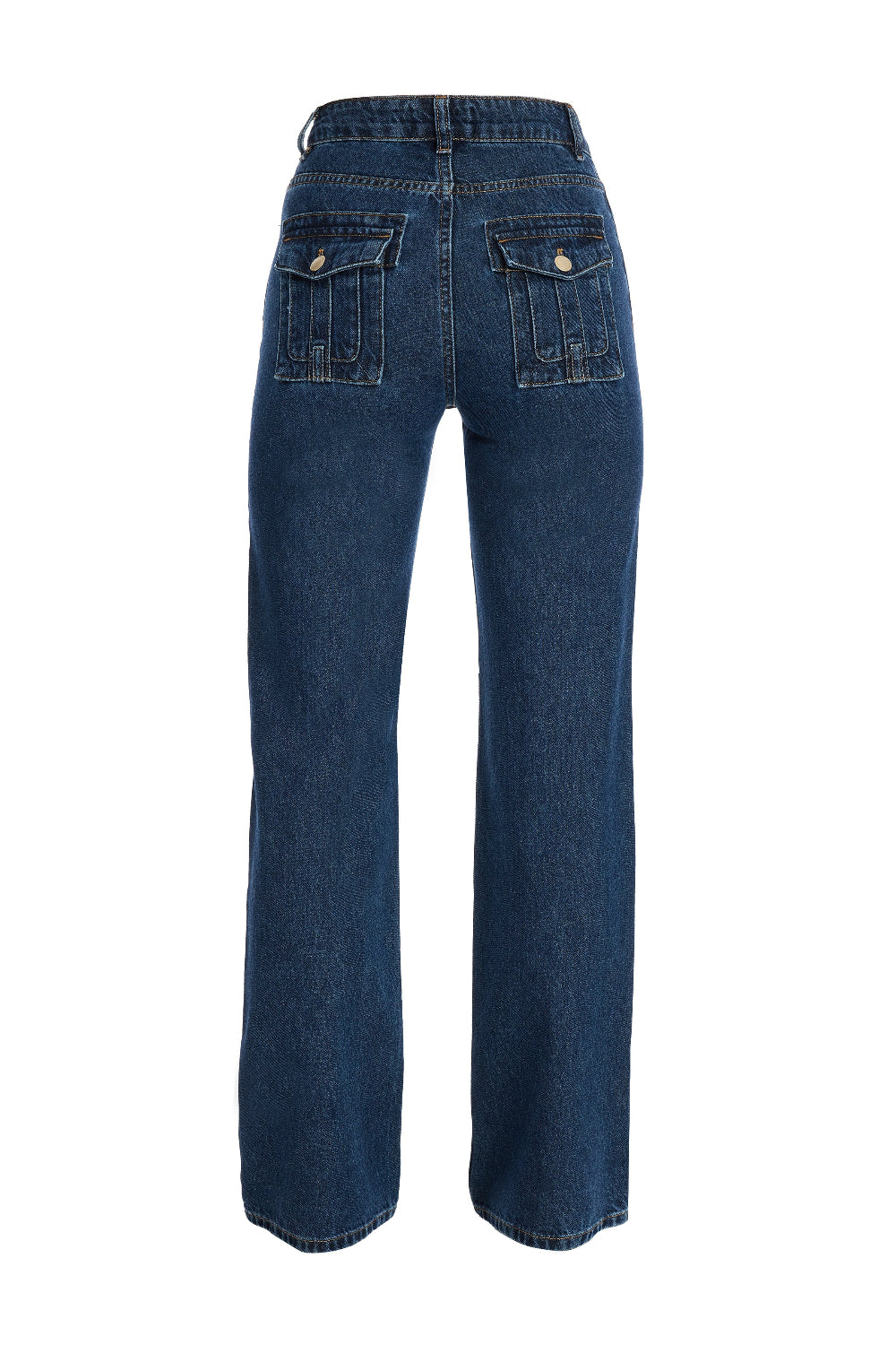 2be4A-Kadın Mid Rise Straight Denim Pantolon-Kot Pantolon-3-Milagron.com